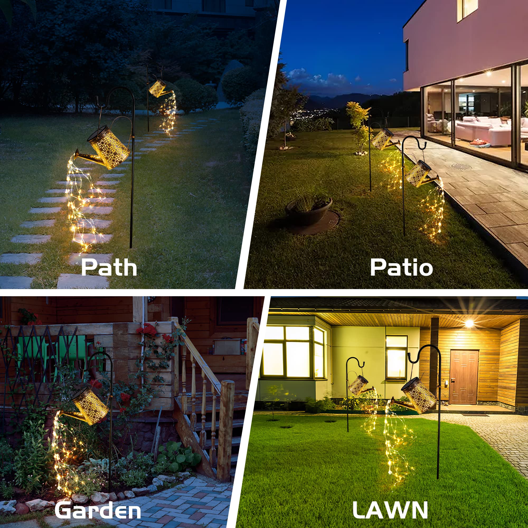 Otdair Solar Watering Can With Lights, Outdoor Garden Decor Waterproof Solar Garden Lights For Outdoor Pathway Yard Lawn Patio P