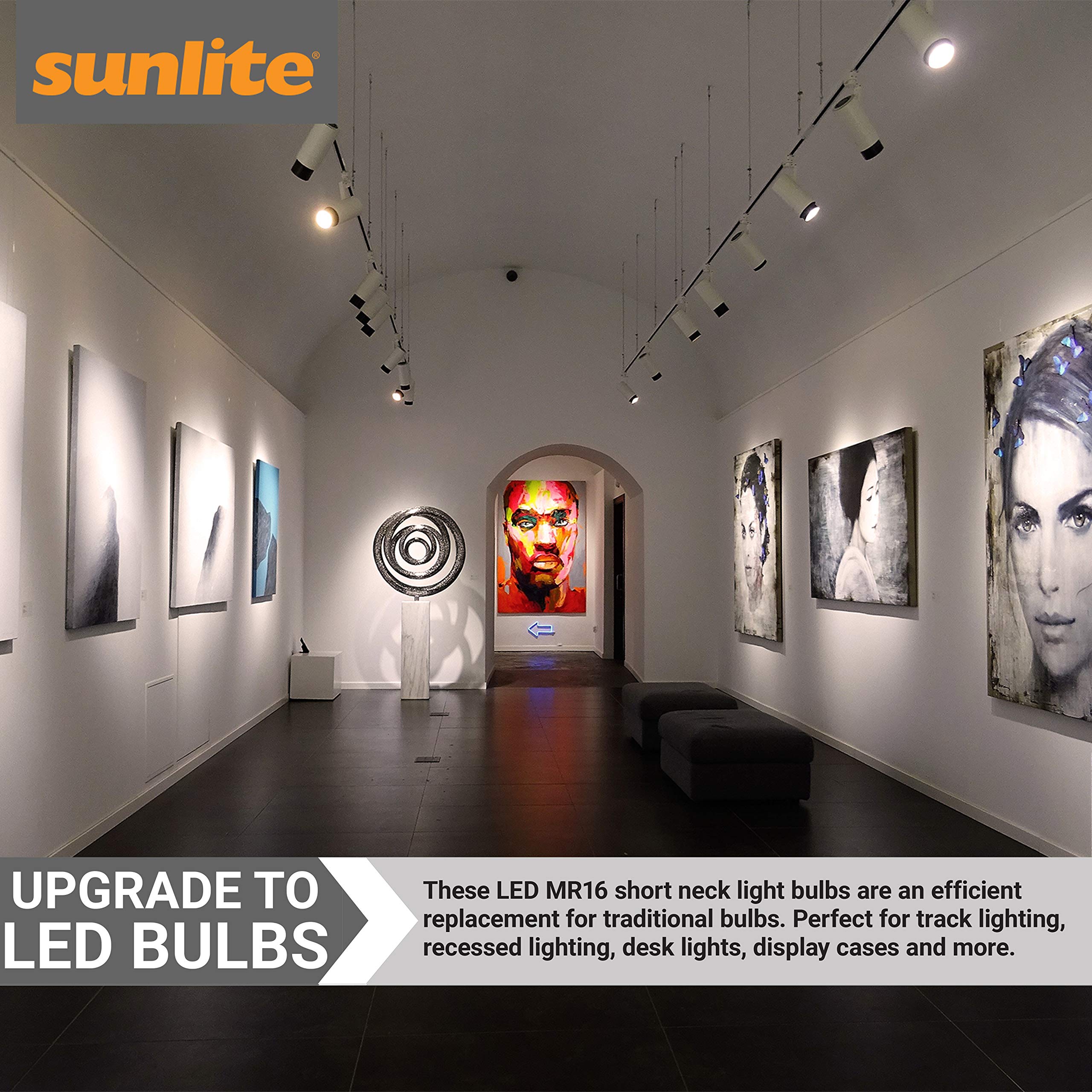 Sunlite LED PAR16 Spotlight Bulb, 7W (60W Halogen Replacement), 550 Lumens, Dimmable, 4000K Cool White, 6 Count, E26