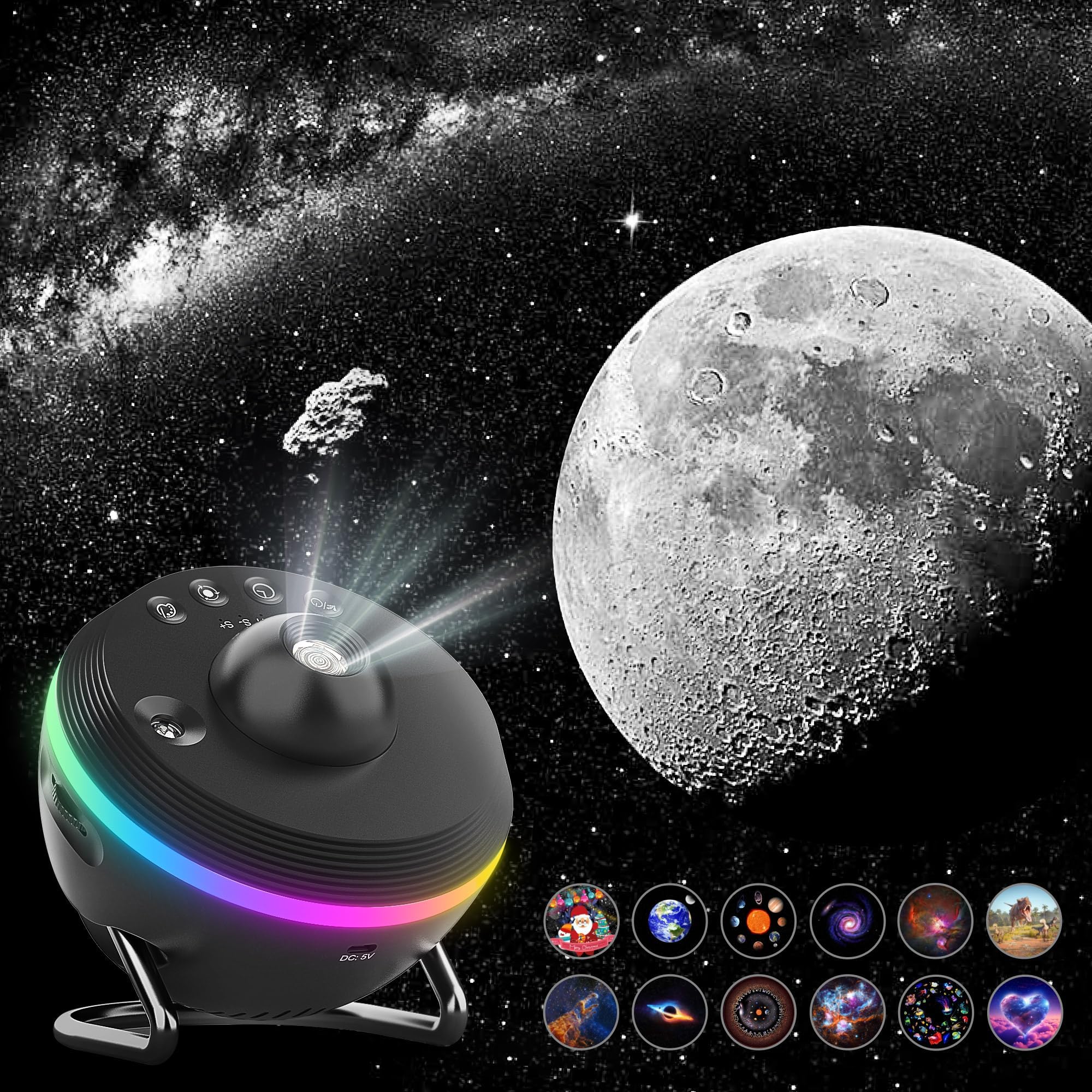 Planetarium Galaxy Projector for Bedroom, HD 13 in 1 Star Projector for Adults Kids, Galaxy Night Light with Meteor Milky Way Ad