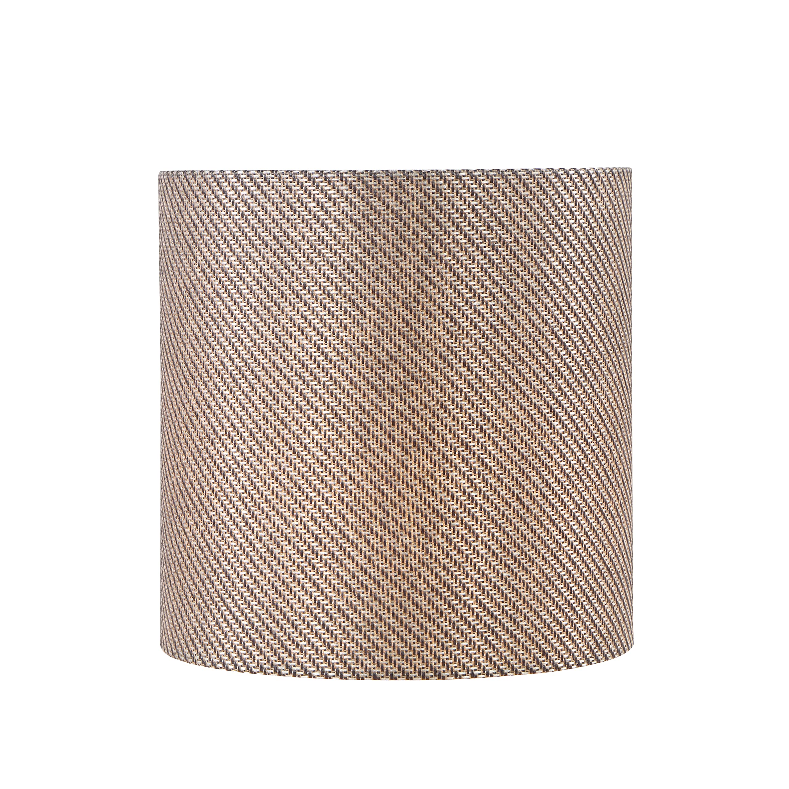 Aspen Creative 31608, Hardback Drum Contemporary Spider Lamp Shade, Rattan Pattern Textured Fabric, 12&quot; Top X 12&quot; Bottom X 12&quot; Height, Tan & Black