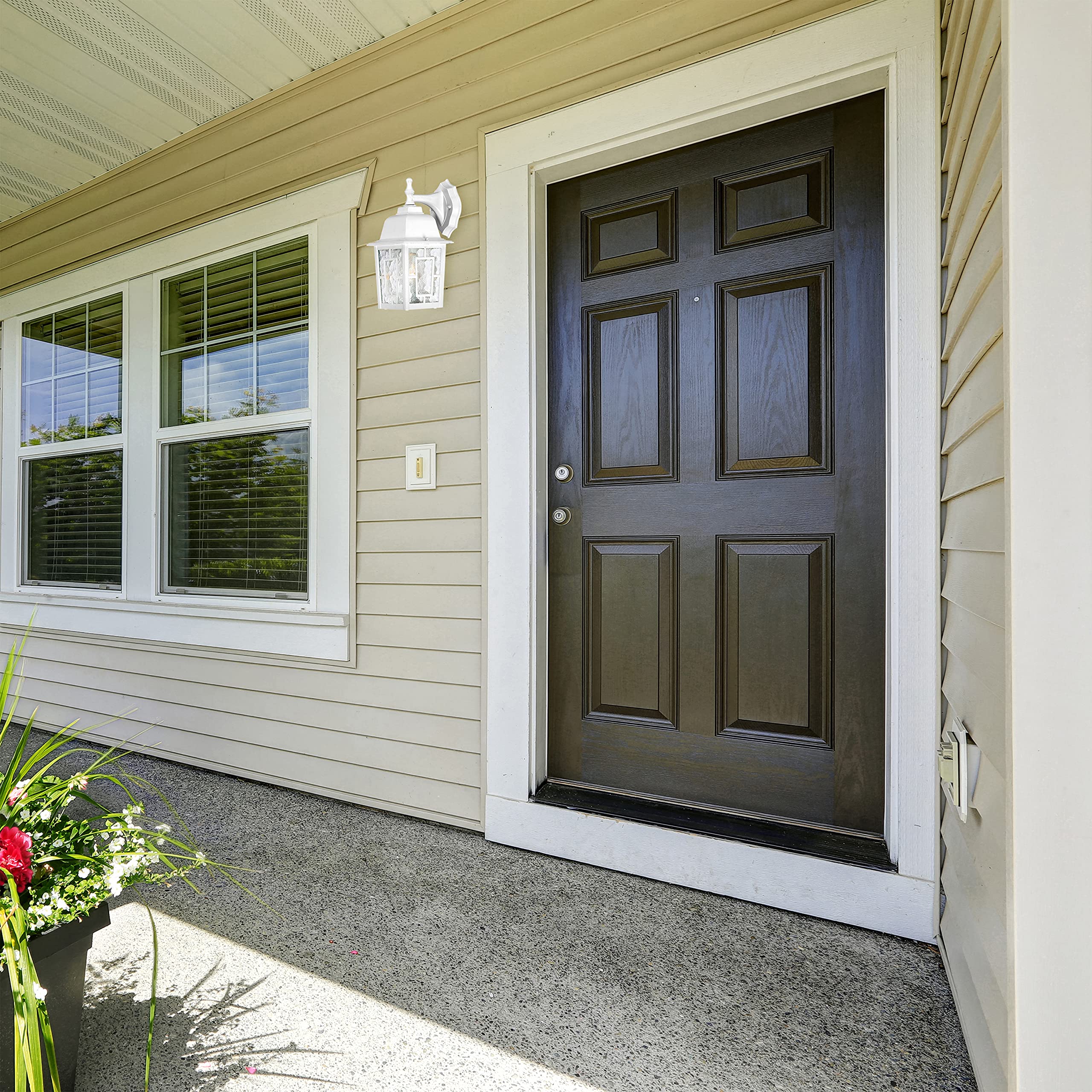 Nuvo Lighting 60/4921 Banyon One Light Wall Lantern/Arm Down 100 Watt A19 Max. Clear Water Glass White Outdoor Fixture