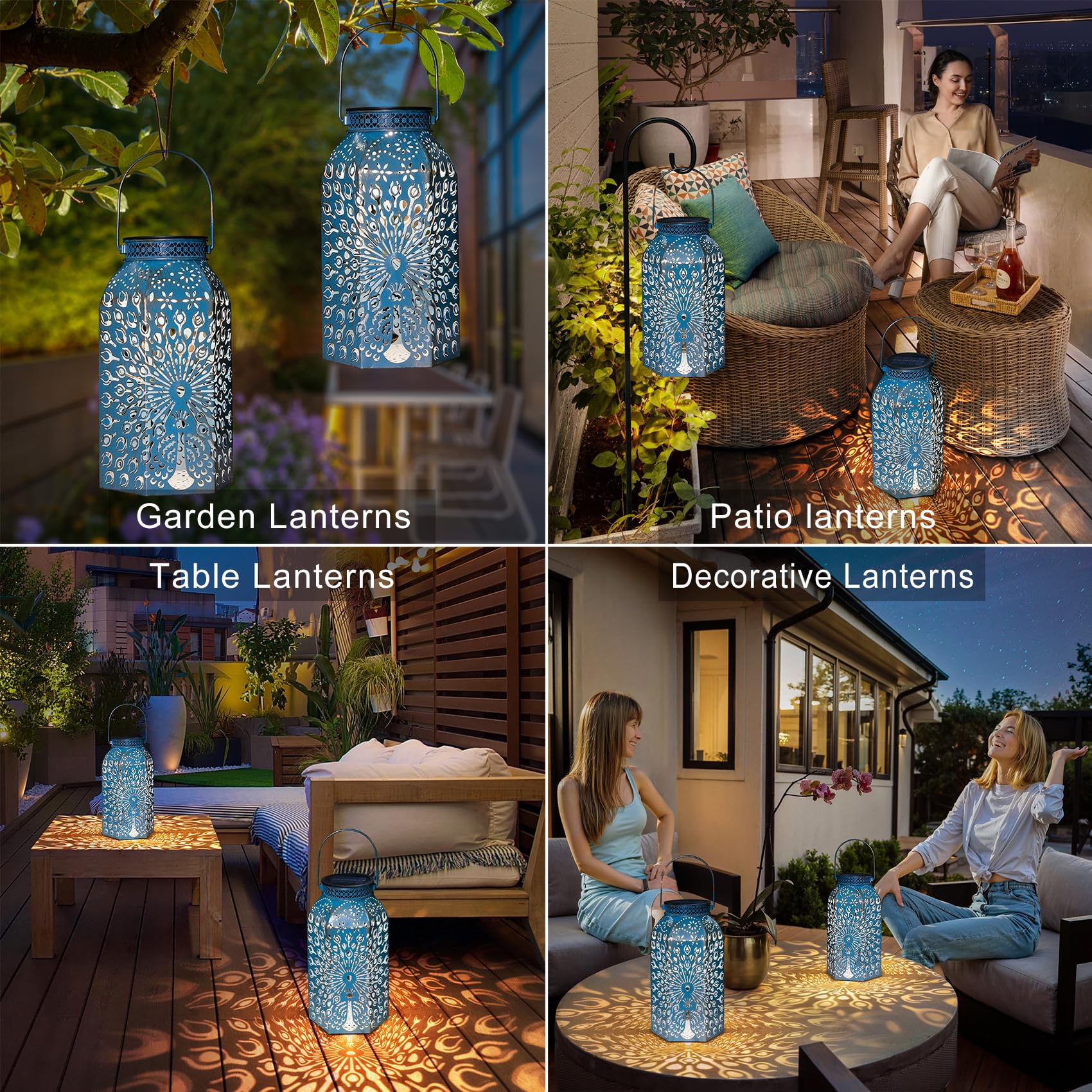 Outdoor Solar Lanterns Waterproof Peacock Garden Gifts Women Mom, Big Solar Lights, Garden Decor, Yard Art, Outside, Patio Ornam