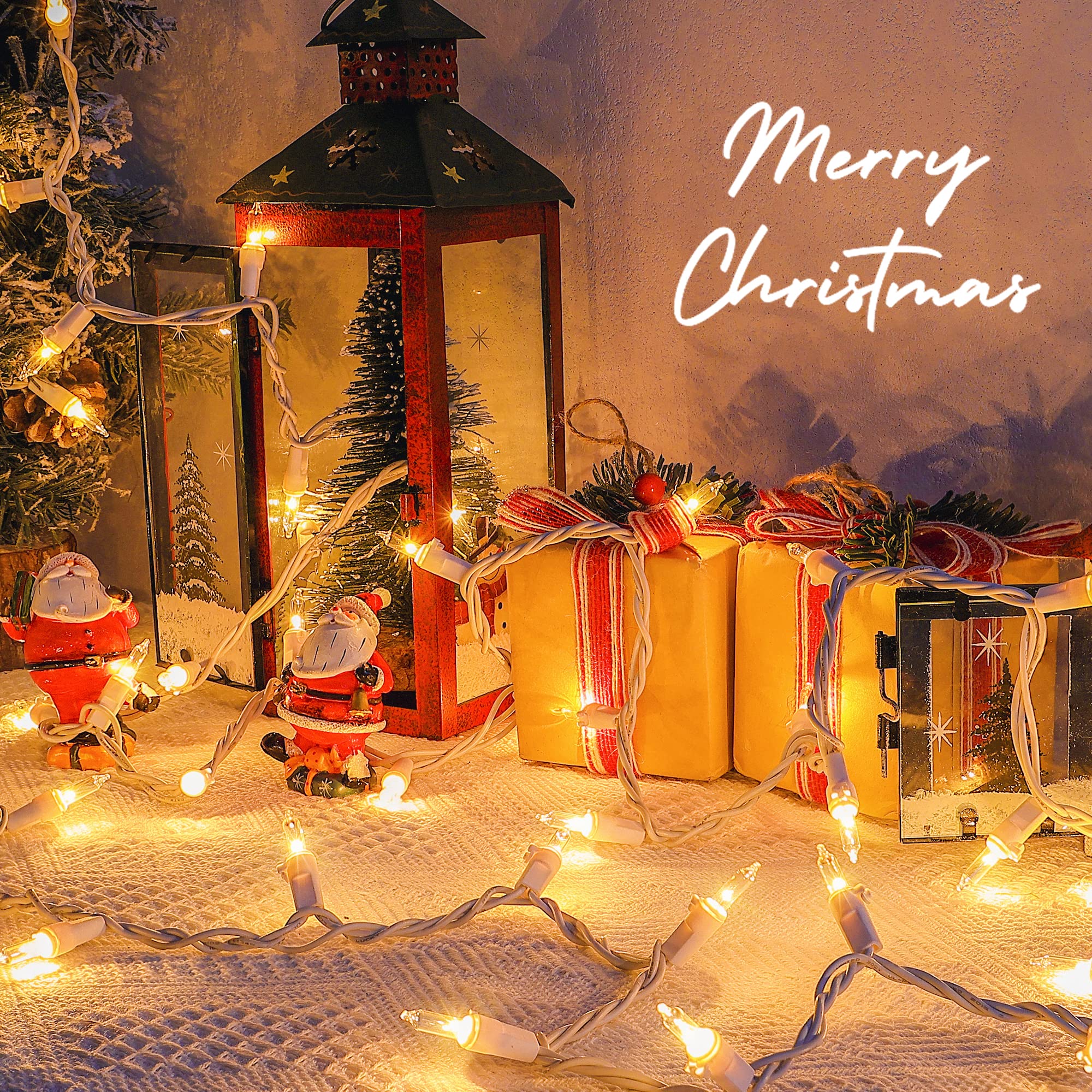 Mimigogo 50Ct Clear Christmas Lights, 13Ft Warm White Mini String Lights For Indoor Decor