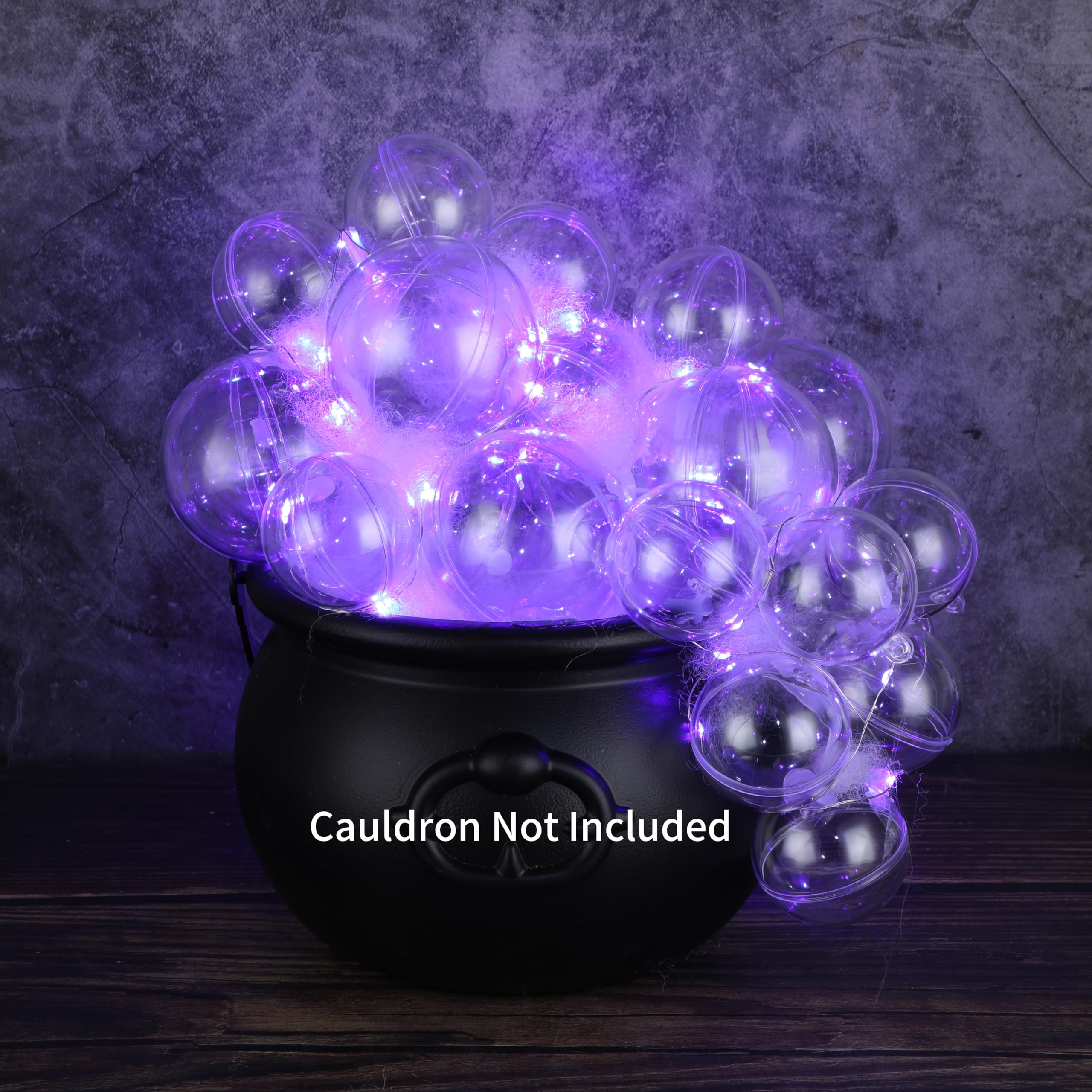 Wenqik Halloween Bubble Cauldron DIY Set, 33 Pcs, 30 Clear Plastic Balls, Purple, Model SIX-Wenqik-46