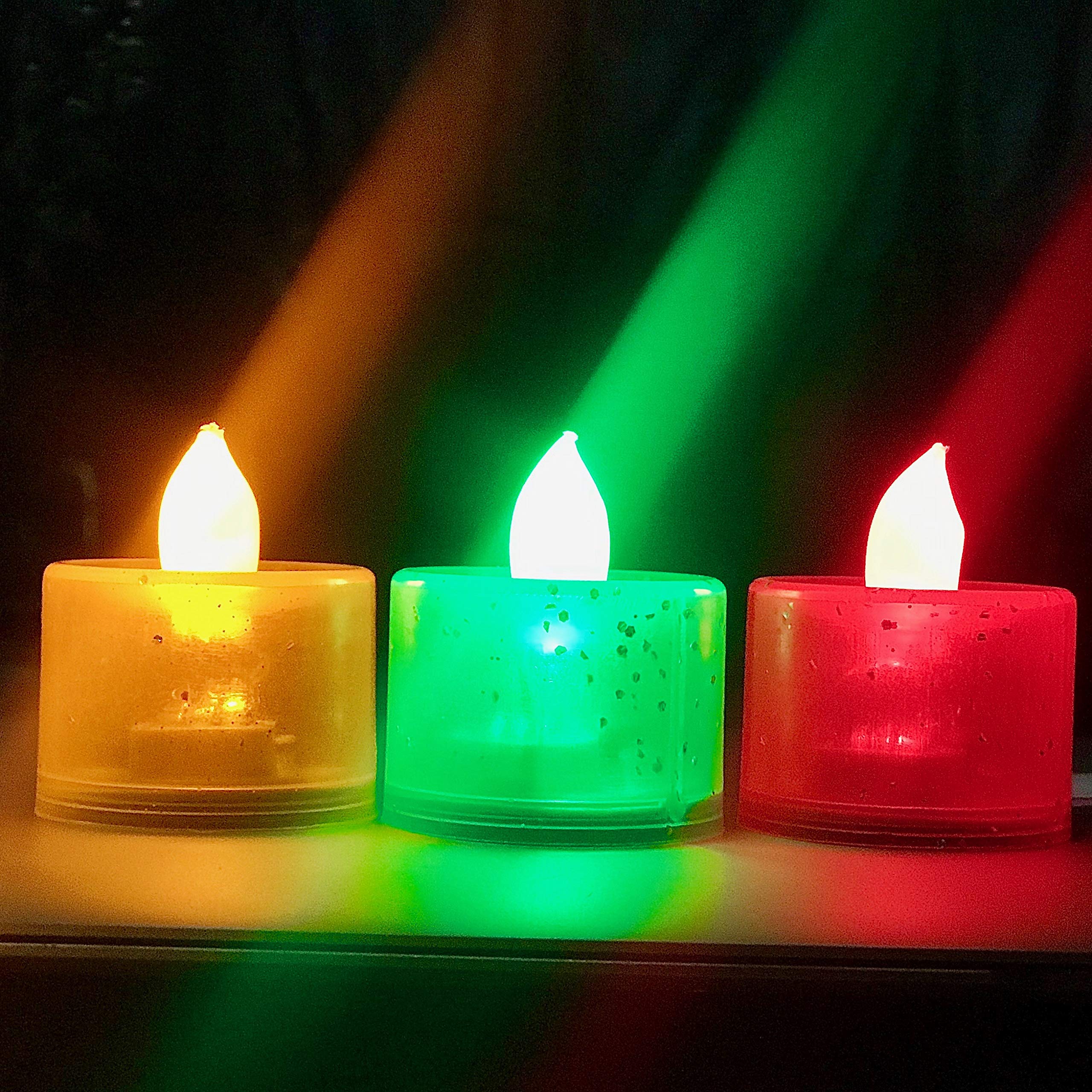 24 Pieces Multicolor LED Candle Diya Lights for Diwali Home Decor Diwali Pooja Diwali Mandir Creative DIY Decoration #made in In