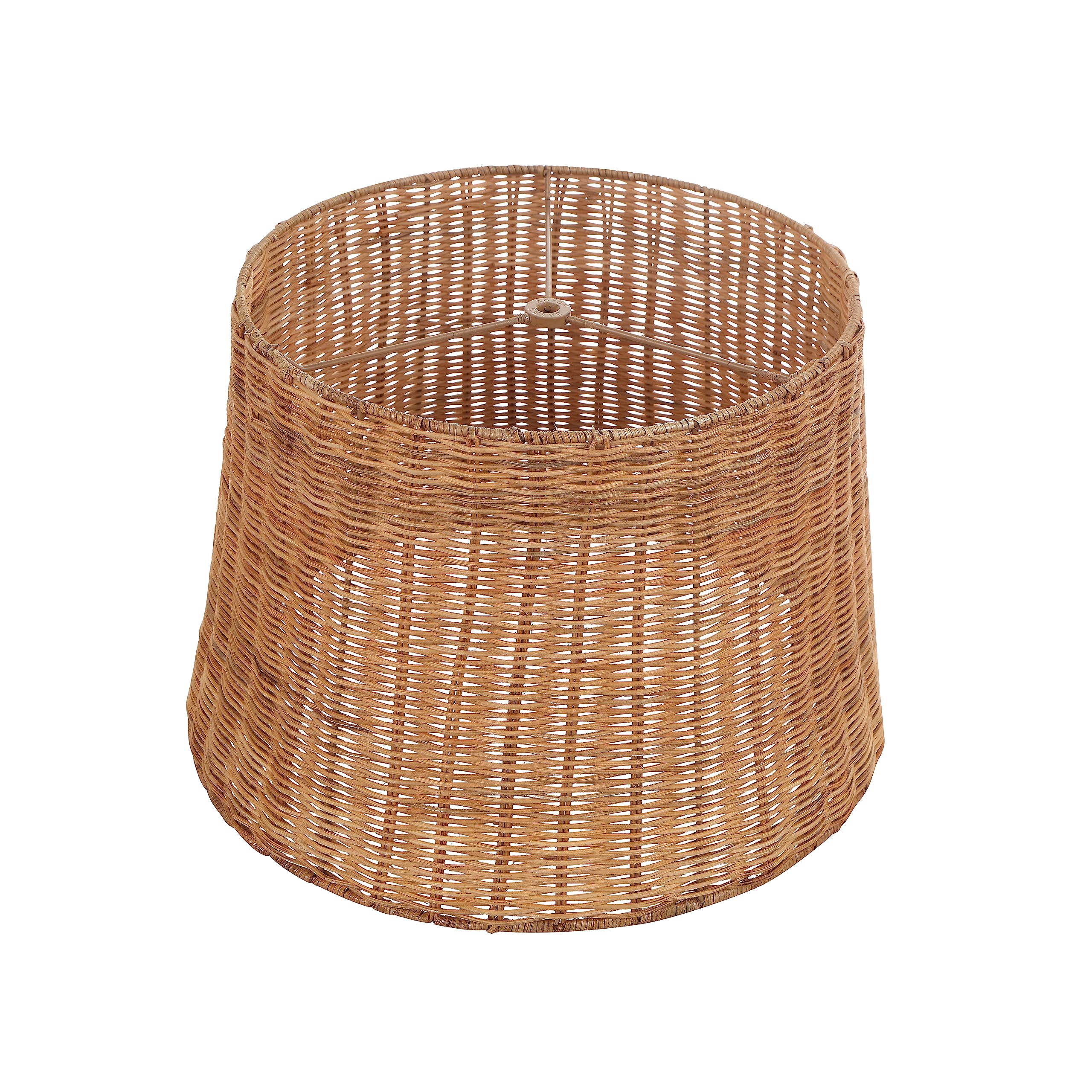 Aspen Creative 32993, Empire Spider Lamp Shade, Natural Rattan, 13'' Top x 16'' Bottom x 11-1/4'' Slant Height