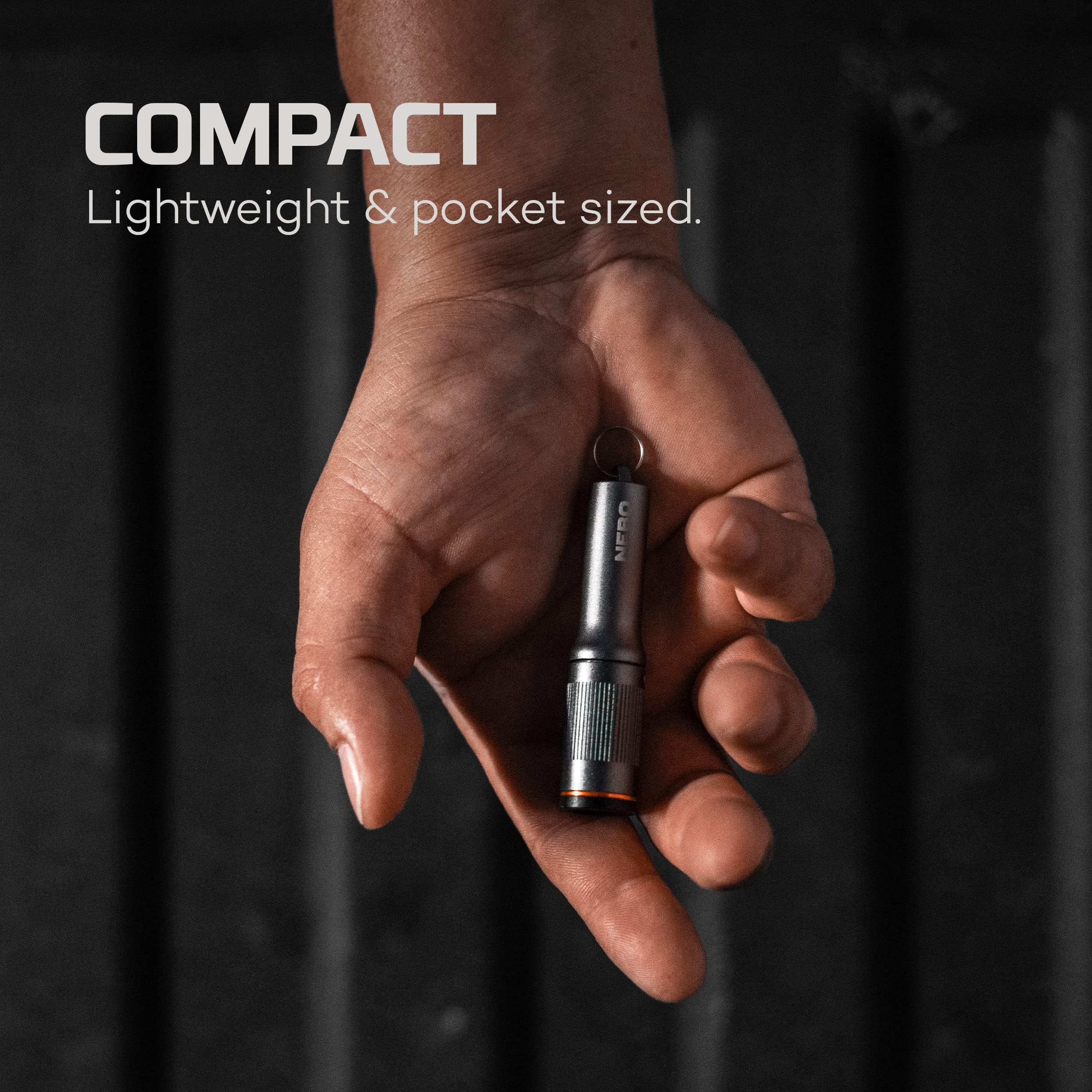 NEBO Columbo Keychain LED Pen Light 100 Lumen, Storm Gray, One Size, Model NEB-POC-1003