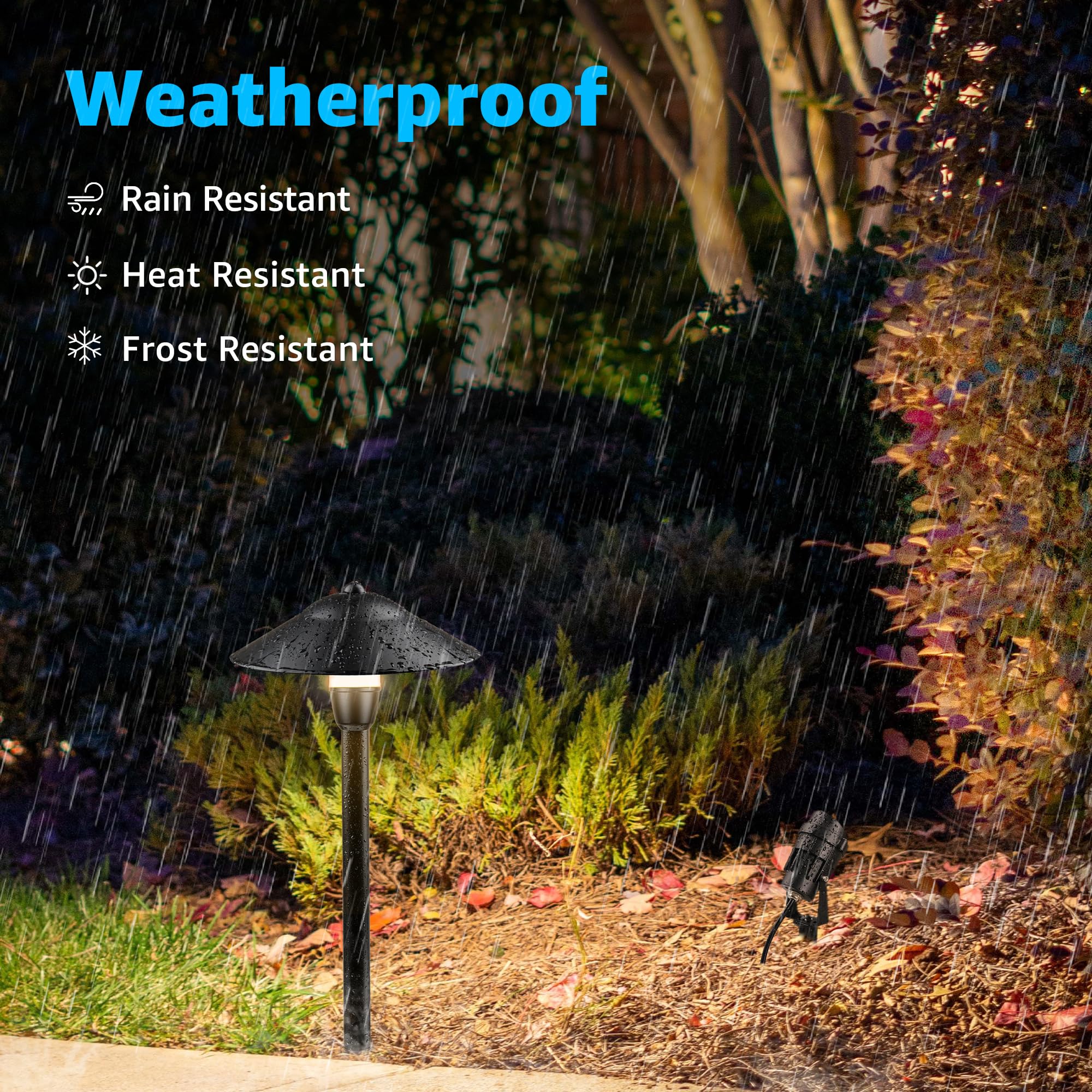 SUNVIE LED Landscape Lights, Low Voltage Aluminum Pathway Lights, Waterproof, 12 Pack, Black, Model 2741e82b-6472-47a0-998f-fbef