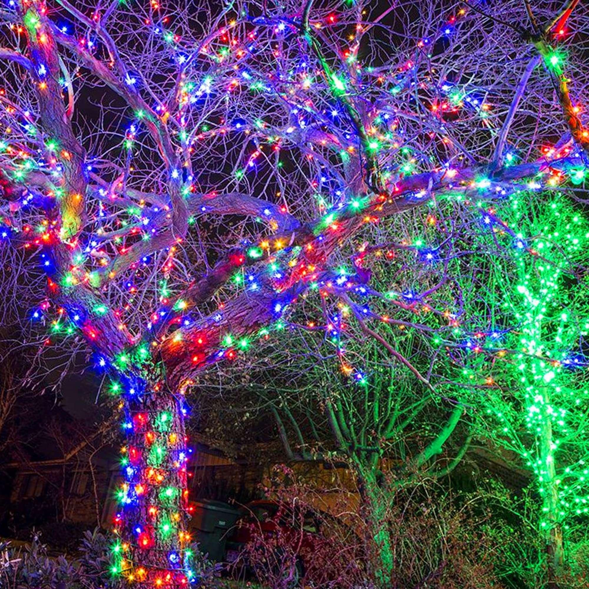 Funpeny 164Ft 500 Led Christmas Indoor Outdoor Decorative String Lights, 8 Modes Waterproof Green Wire Led Fairy Light For Xmas