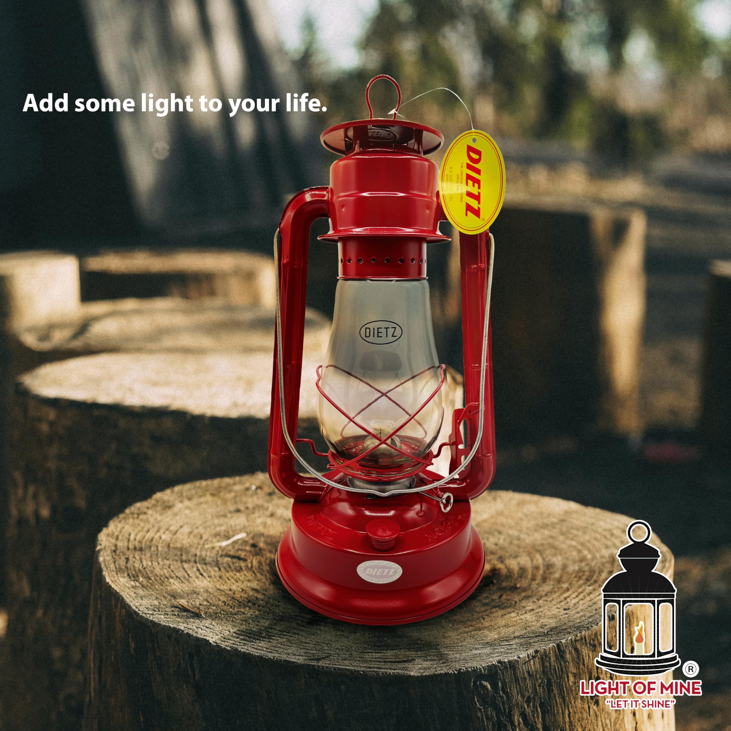 LIGHT OF MINE Blizzard Oil Lantern - Dietz #80, Red, Borosilicate Glass, Includes 7/8" Replacement Wick Strips