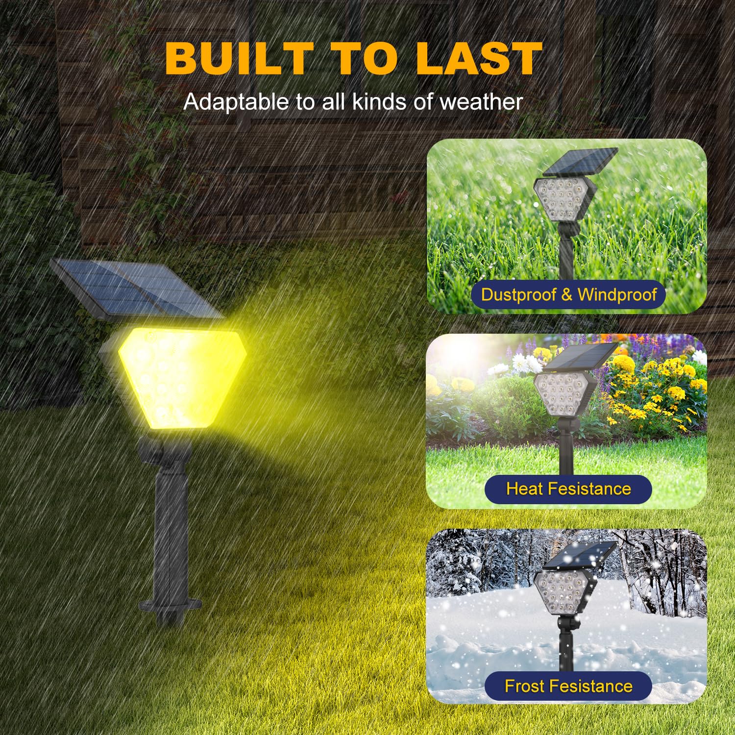T-Sun Solar Spotlights Outdoor, 6 Pack Solar Landscape Spotlights Color Changing Spot Lights Ip65 Waterproof Spotlights Auto On/