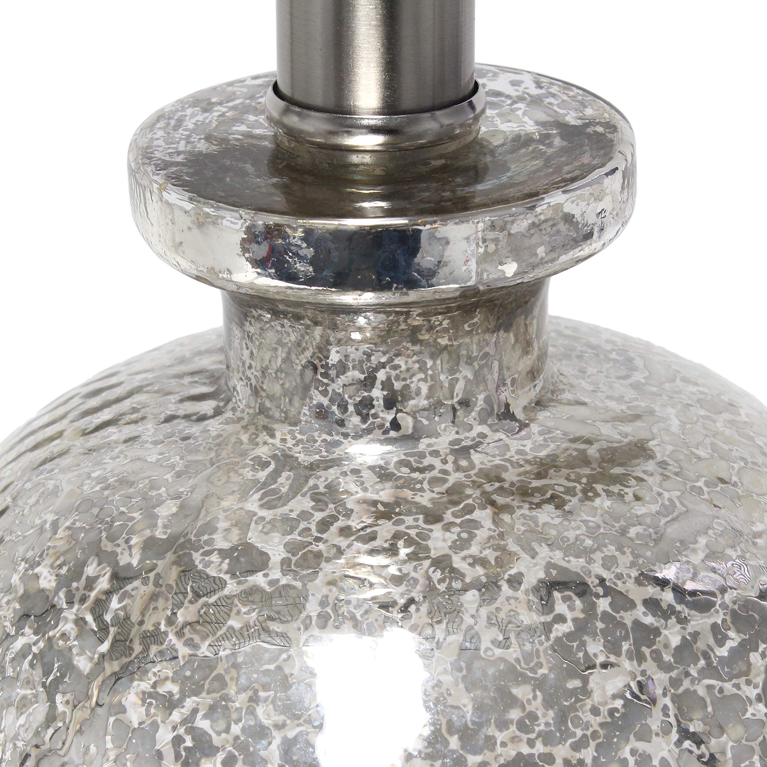 Elegant Designs LT3335-MUR Textured Glass Table Lamp Pack of 4, Mercury & White