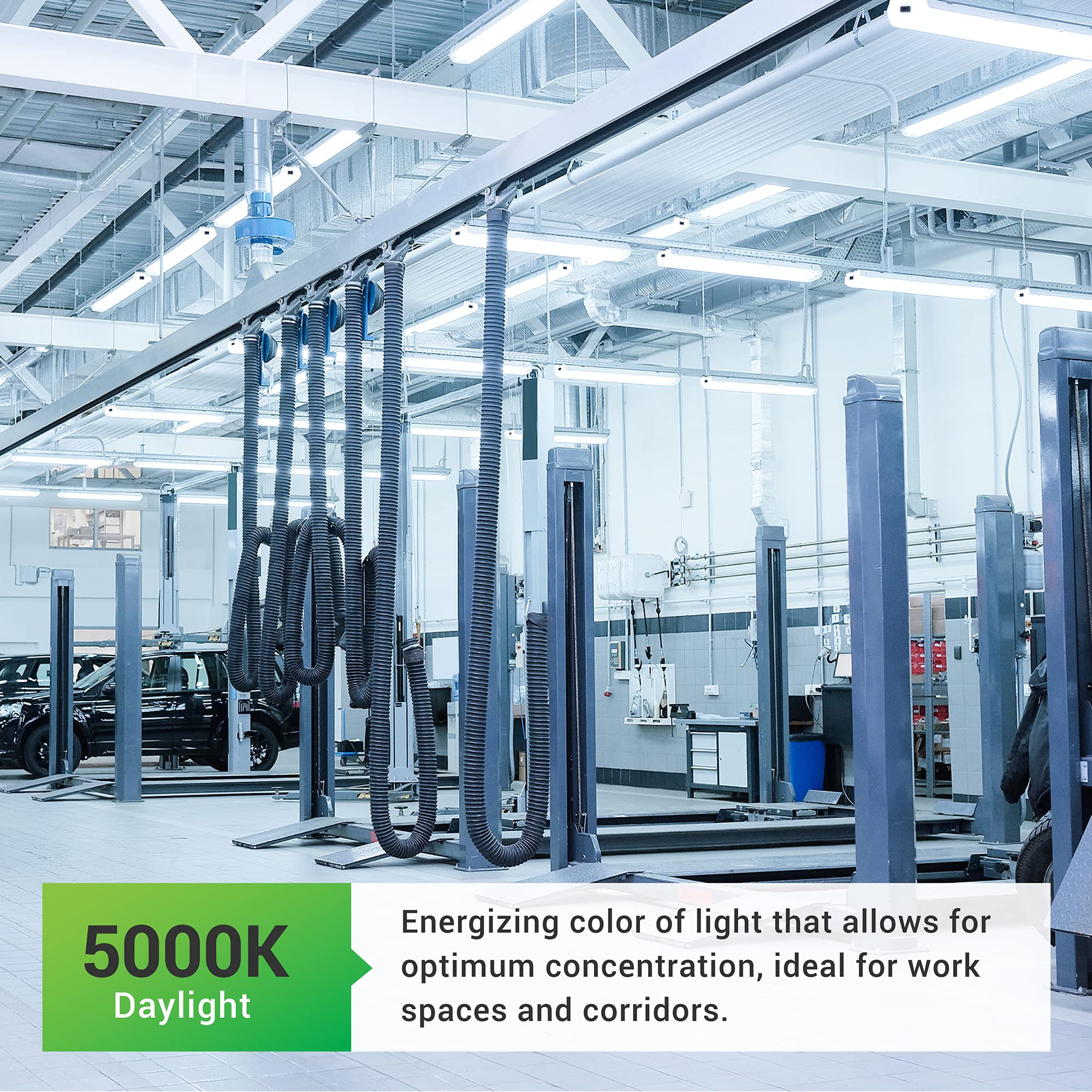 Sunco 16 Pack 40W=260W LED Shop Light for Workshop Garage 4FT, Plug in Clear Lens Linkable Utility Industrial Fixture, 5000K Day