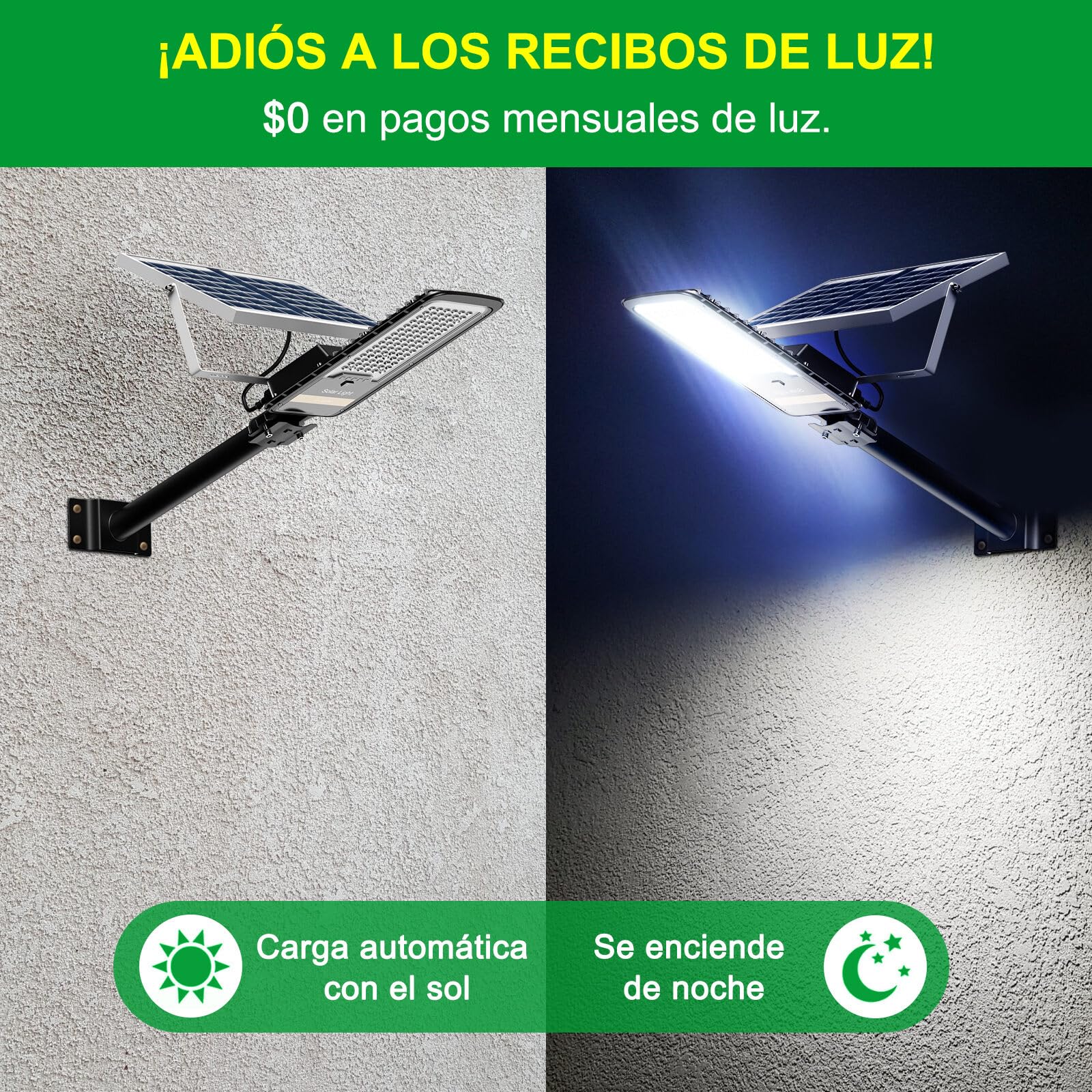 Engrepo Solar Street Light, 15000lm IP67 Waterproof, Remote Control, Black, Model JD-198, Dusk to Dawn LED Flood Light for Yard & Garden