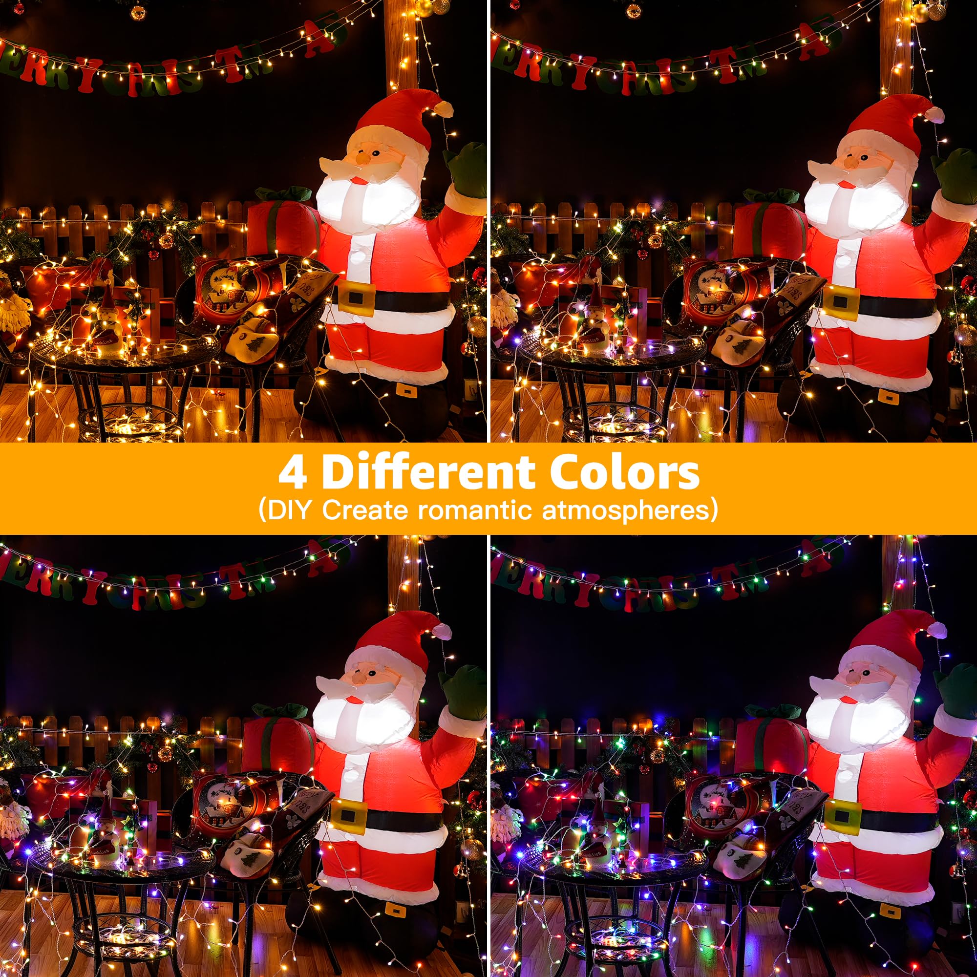Ollny Christmas String Lights 200 LED Color Changing Multicolored & Warm White 66FT with Remote Control, Waterproof, Model HG-29V203C