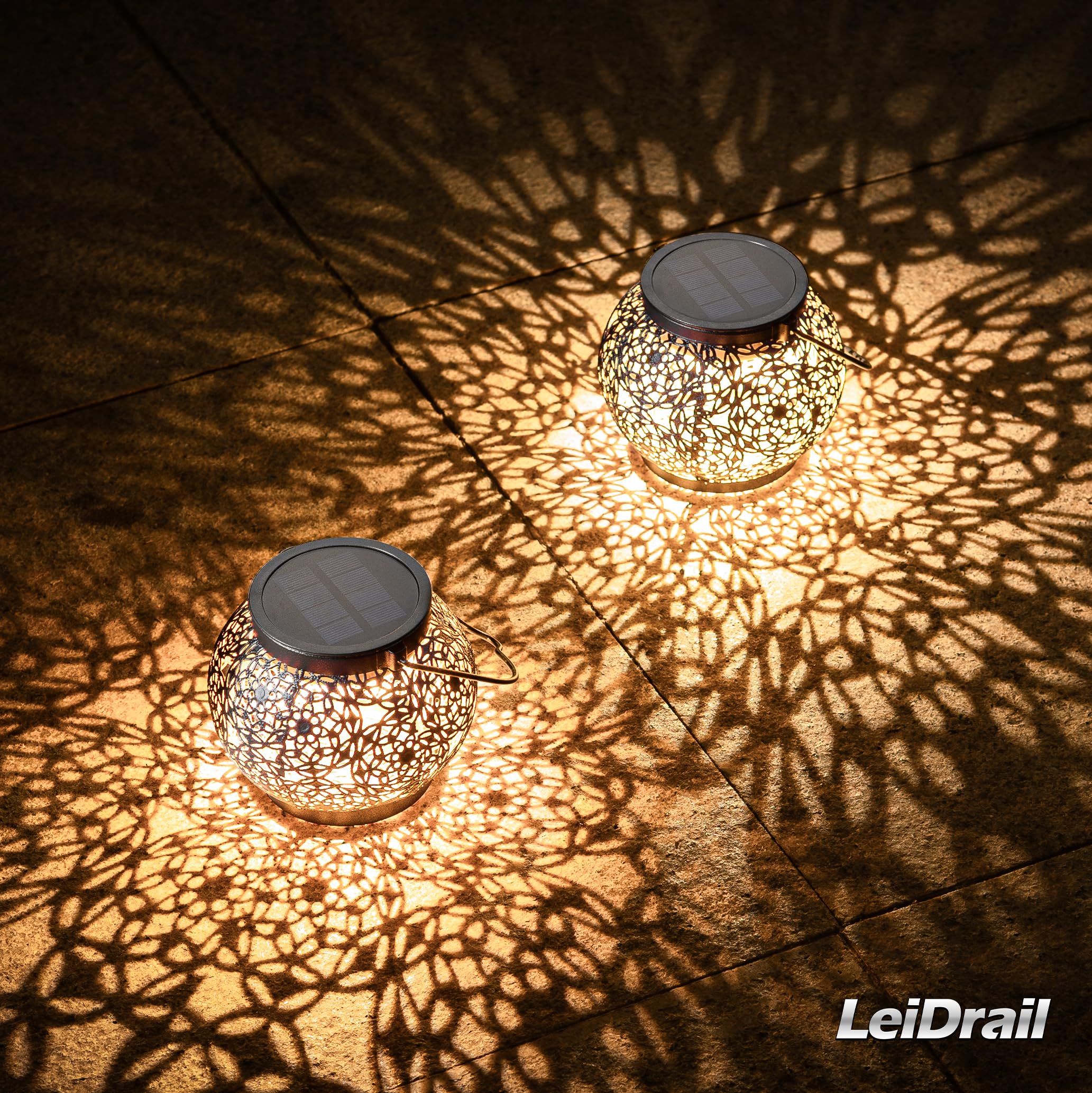 Leidrail Solar Lanterns Outdoor Waterproof, Birthday Gifts For Women Mom Grandma, Metal Hanging Solar Lights, Garden Decor For P