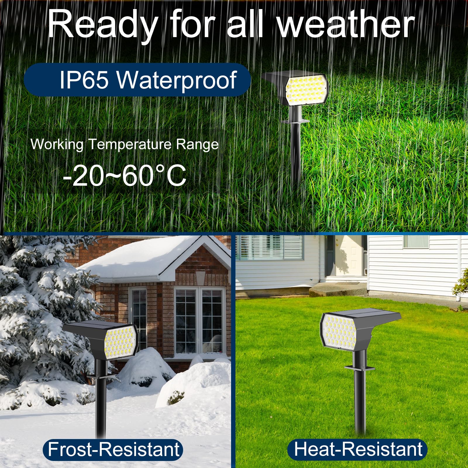 Ugecl Solar Spot Lights Outdoor, [4 Pack/7 Colors/37 Led] 2-In-1 Solar Landscape Spotlights, Ip65 Waterproof Auto On/Off Solar P