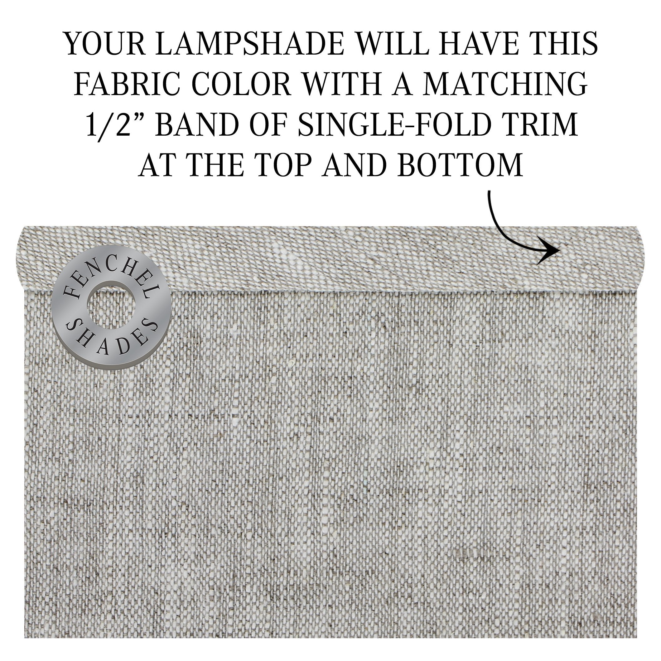 FenchelShades.com Cylinder Drum Lampshade Fabric 12in x 12in x 12in Designer Oatmeal Model 12-12-12-W-DL-OAT