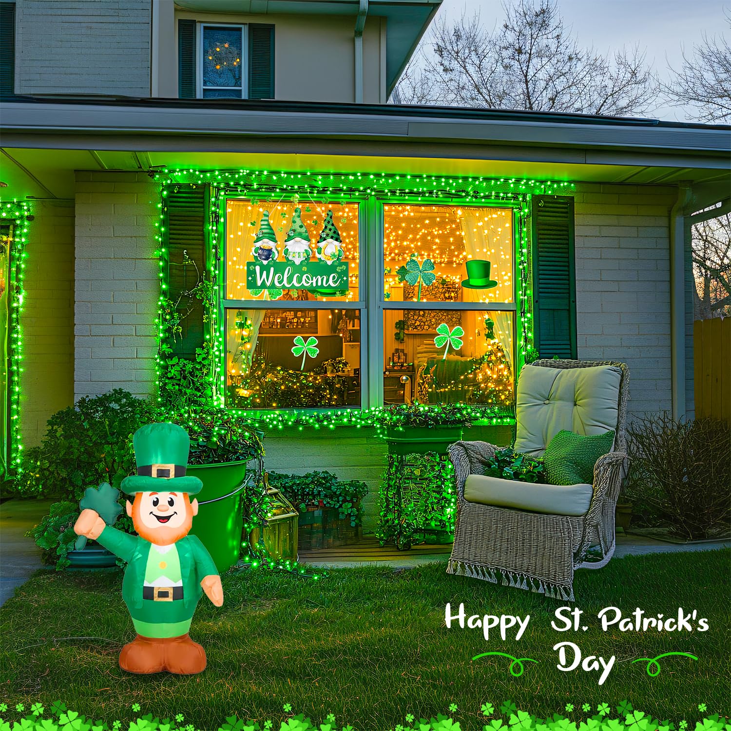 Jmexsuss 400 Led Green St Patricks Day Lights Plug In, 132Ft Christmas Lights With Remote, 8 Modes Green String Lights For St Pa
