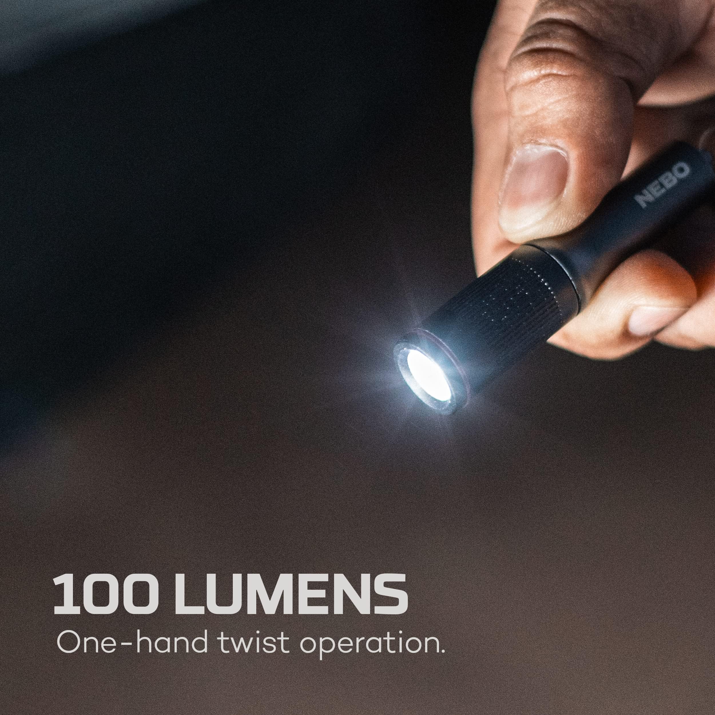 NEBO Columbo Keychain LED Pen Light 100 Lumen, Storm Gray, One Size, Model NEB-POC-1003