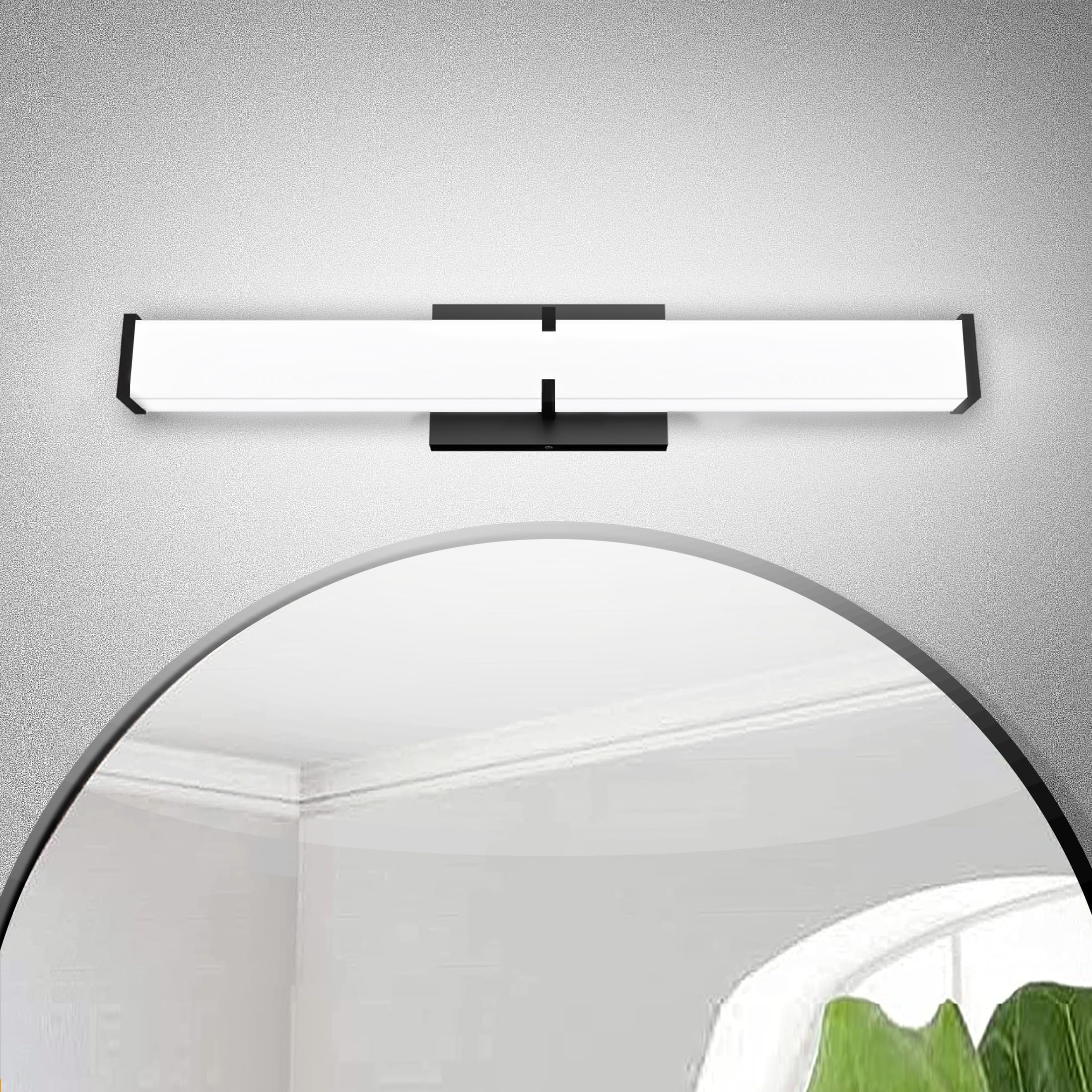 Novelux 15.74Inch 2000Lm Bathroom Light Fixtures 5Cct Optional  Black Modern Led Vanity Lights Clear Shade  Dimmable Bathroom Lighting Fixtures Over Mirror - Etl Listed