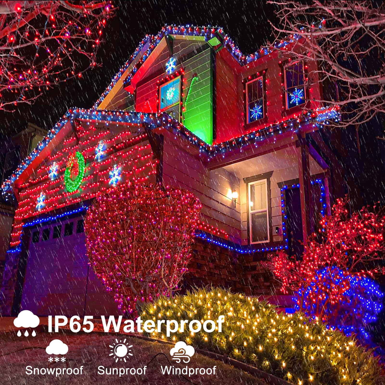 800 Led Christmas Lights Outdoor, 262Ft String Lights For Outside With 8 Modes Waterproof, Plug In Twinkle Tree Lights Green Wir