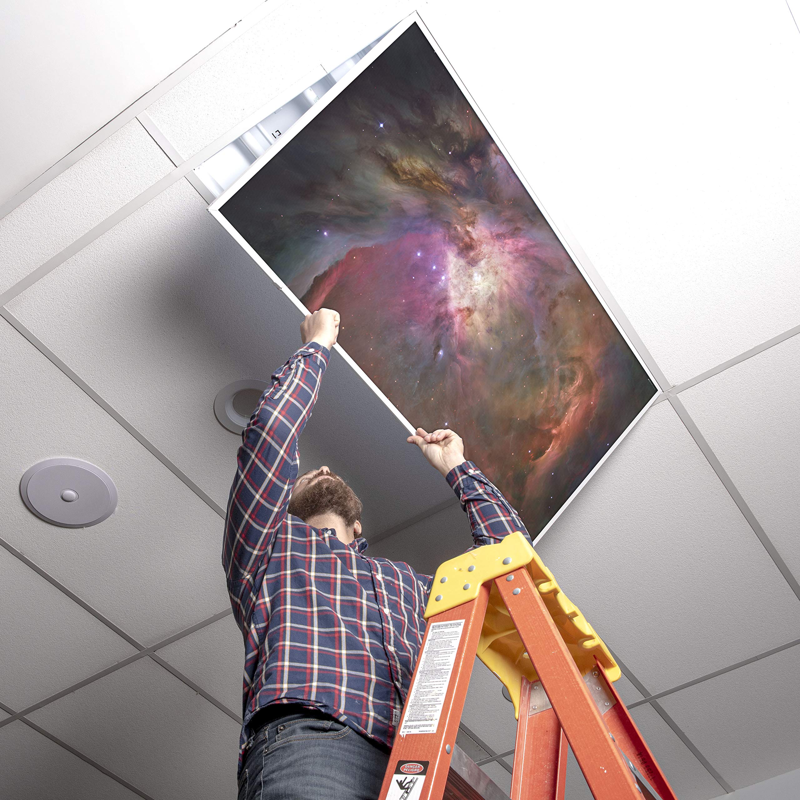 OCTO LIGHTS Fluorescent Light Cover enhanced Backlit Film Insert 2x4in Interstellar Gases Model 005 Pack of 1