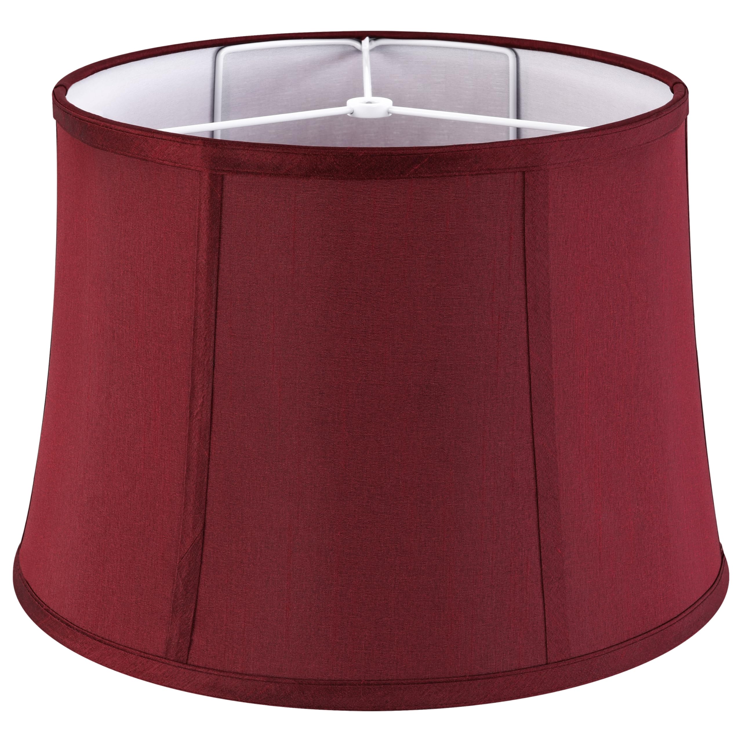 GOSO Medium Red Drum Lamp Shade for Table Lamps Floor Lamp,12x14x10 inch (Spider) Natural Fabric Faux Silk Lampshades Replacemen