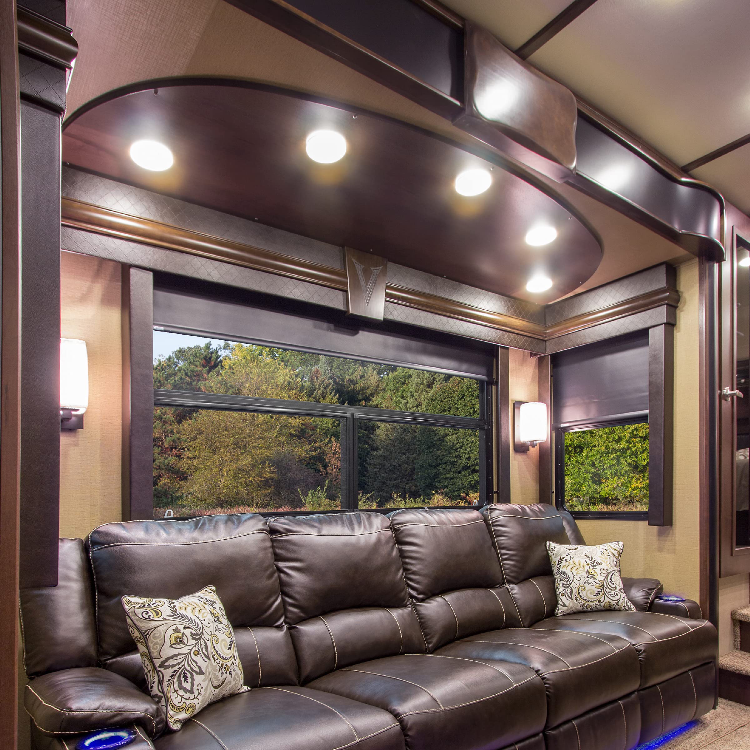 Radiance Rv, Marine12V Led Overhead Ceiling Puck Lights, Recess Mount With Spring Or Screws For Rv Camper Trailer Motorhome Interior Dome Lighting 4.5&quot; Warm White (4.5&quot; Screw Mount - 2Pk)