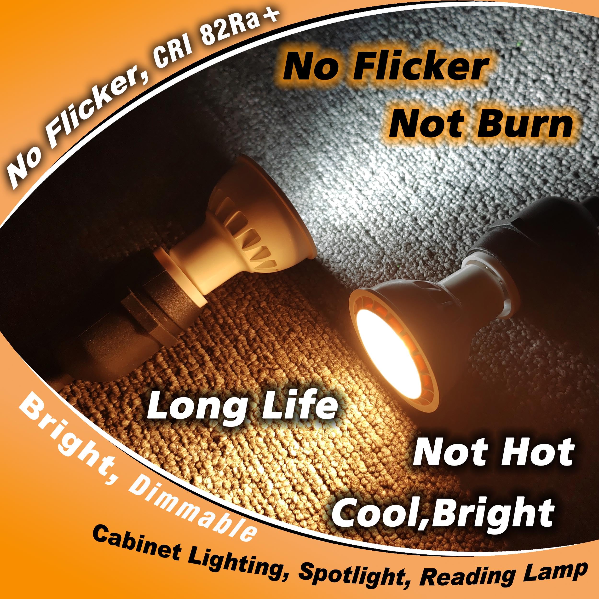 Heifymi E17 LED Bulb 6W Dimmable Warm White 2700K 600 Lumen Reflector Lamp, 3 Pack