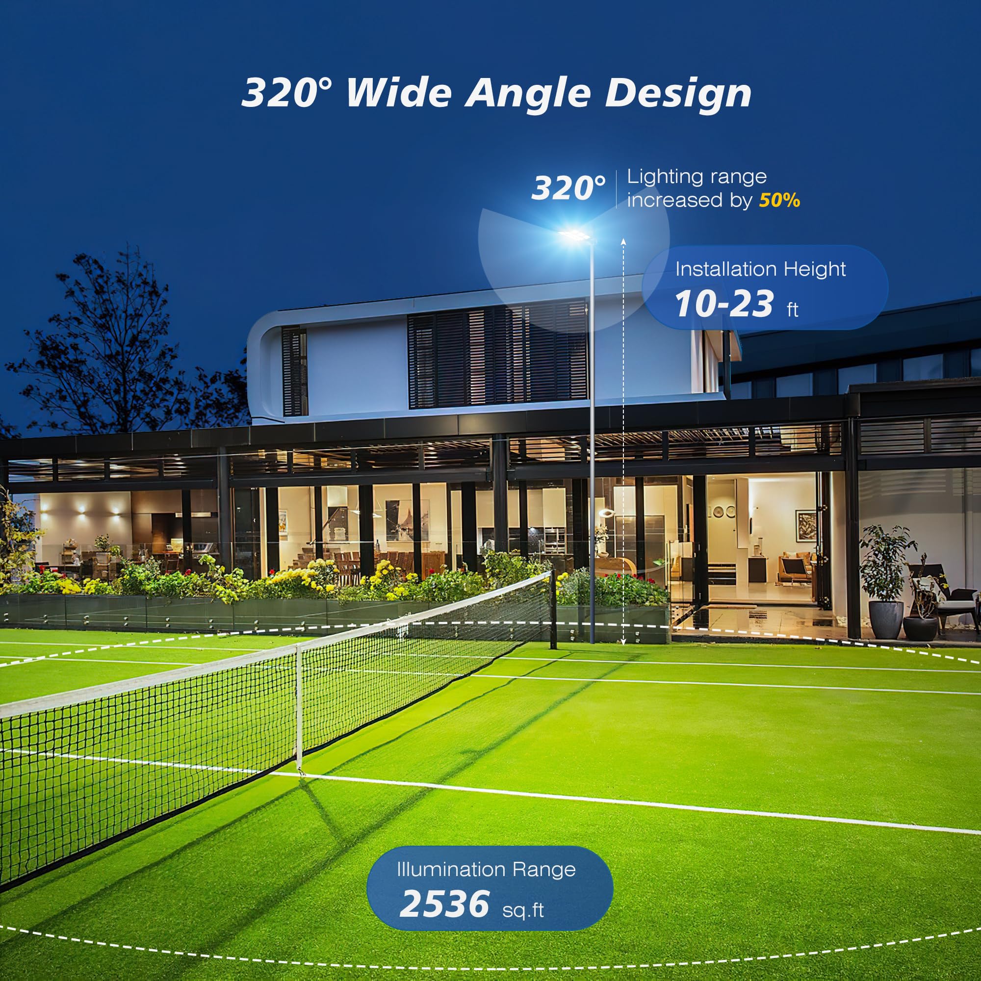 WYWNA 8000W Solar Street Light - Black, IP66 Waterproof, Motion Sensor, Remote Control, Model WY-TSL-1, Dusk to Dawn