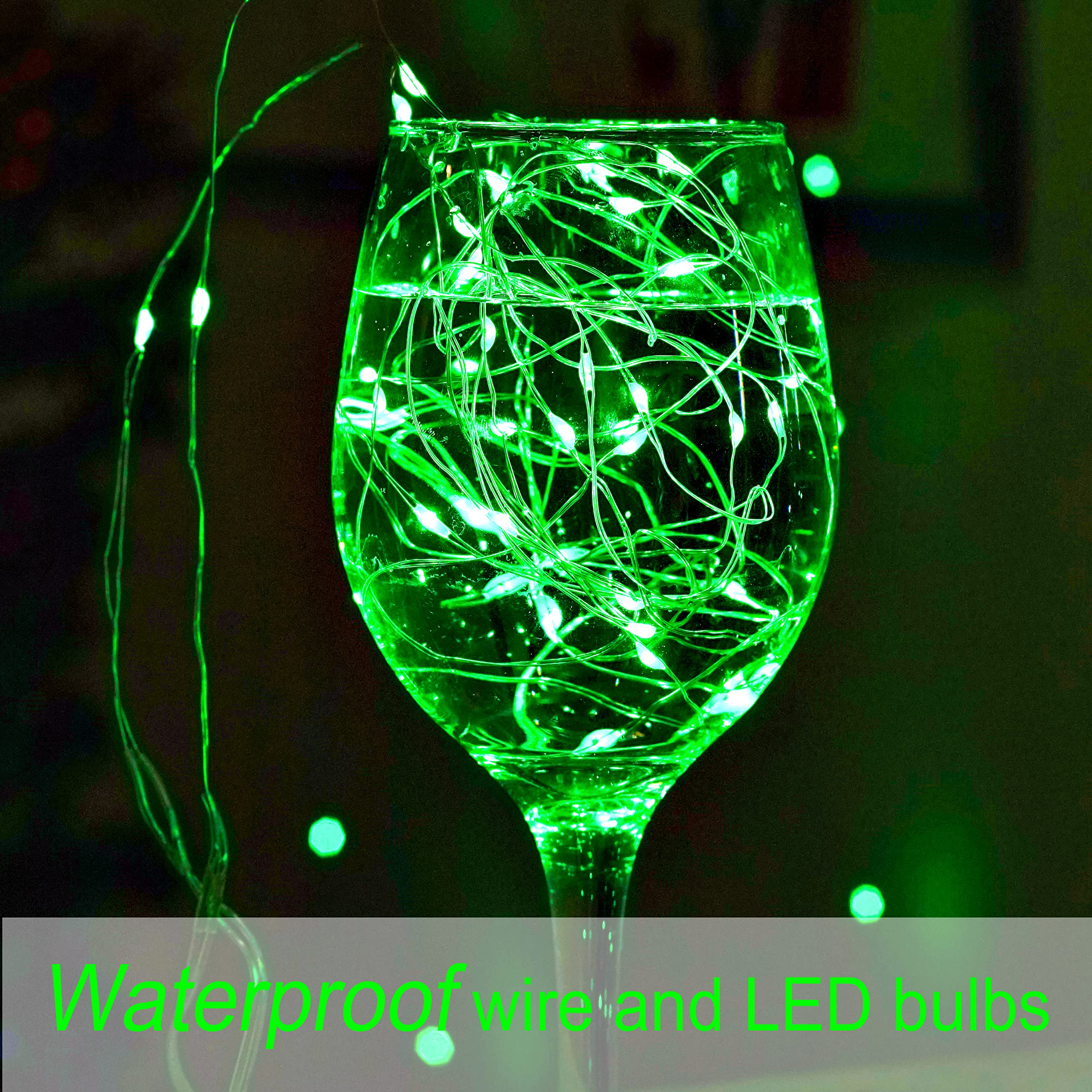 Smilingtown 24 Pack Starry Fairy String Lights, 20 Leds, 7.2Ft, Green Copper Wire, Battery Powered