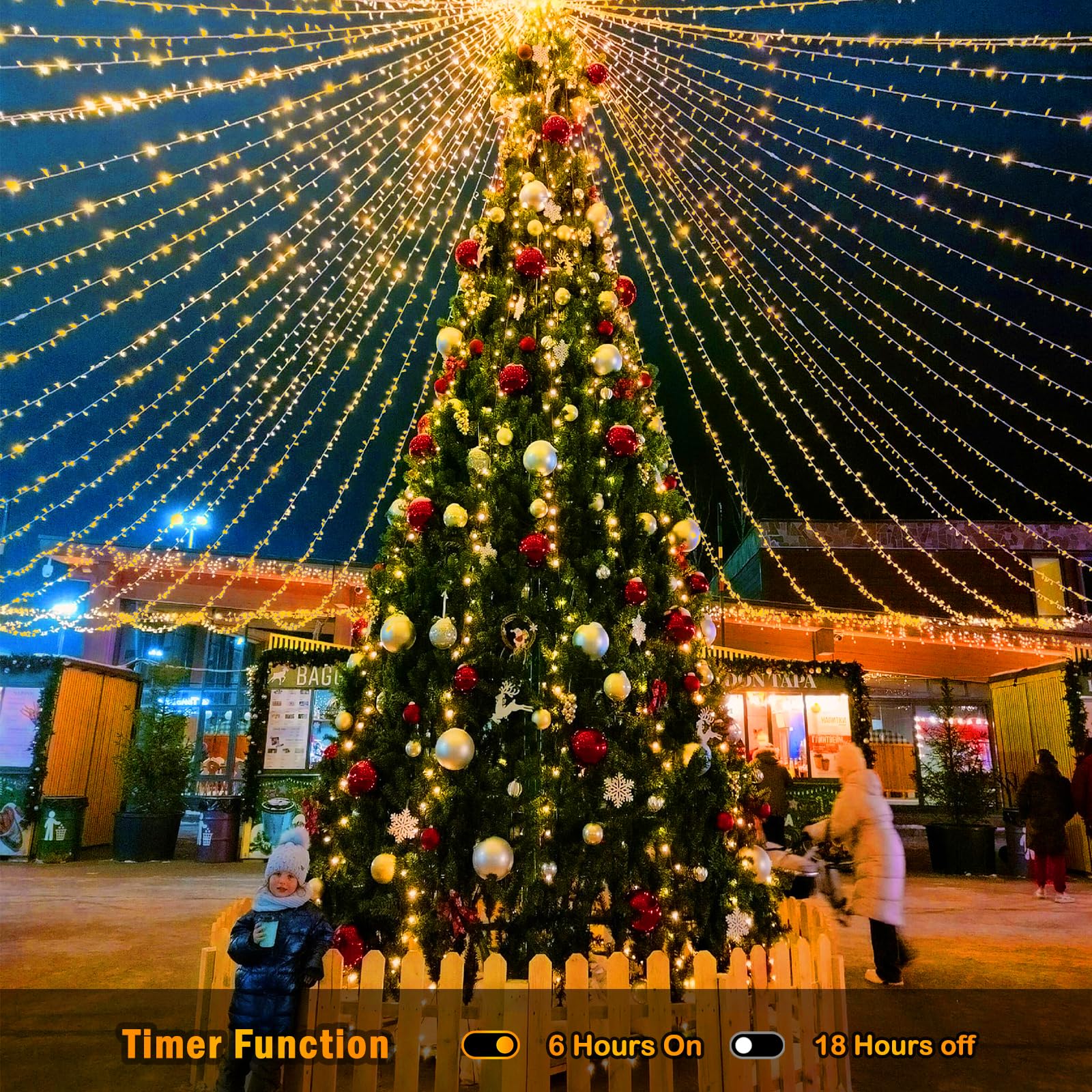 393Ft Outdoor Christmas Lights 1200 Led Christmas Lights With 8 Modes Waterproof Led String Lights Outdoor Plug In Christmas Dec