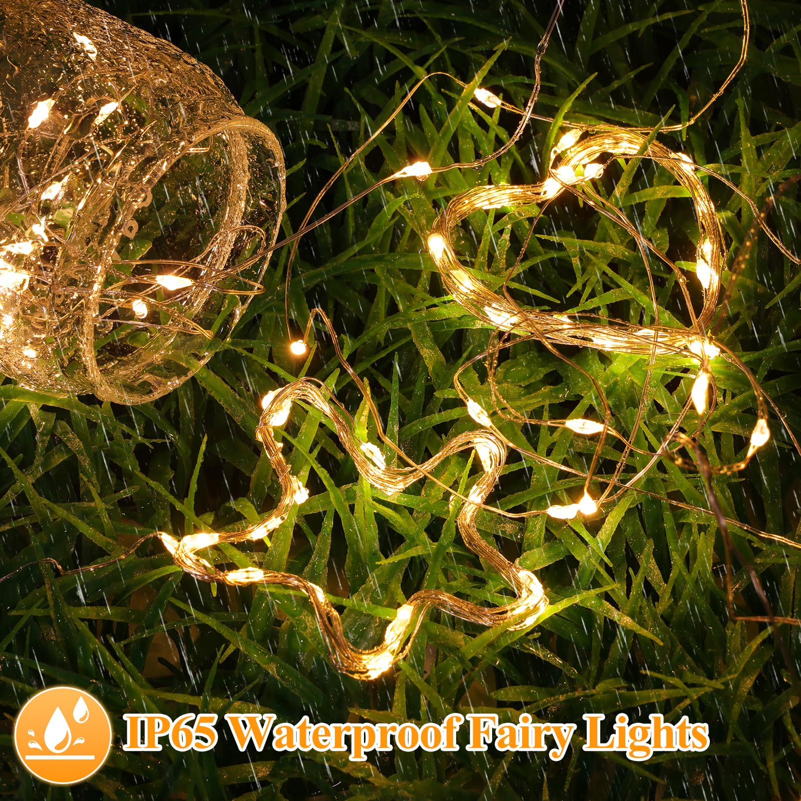 Lakumu Fairy Lights 20 Pack - 7FT 20LED Waterproof Silver Wire Warm White String Lights for DIY Decorations
