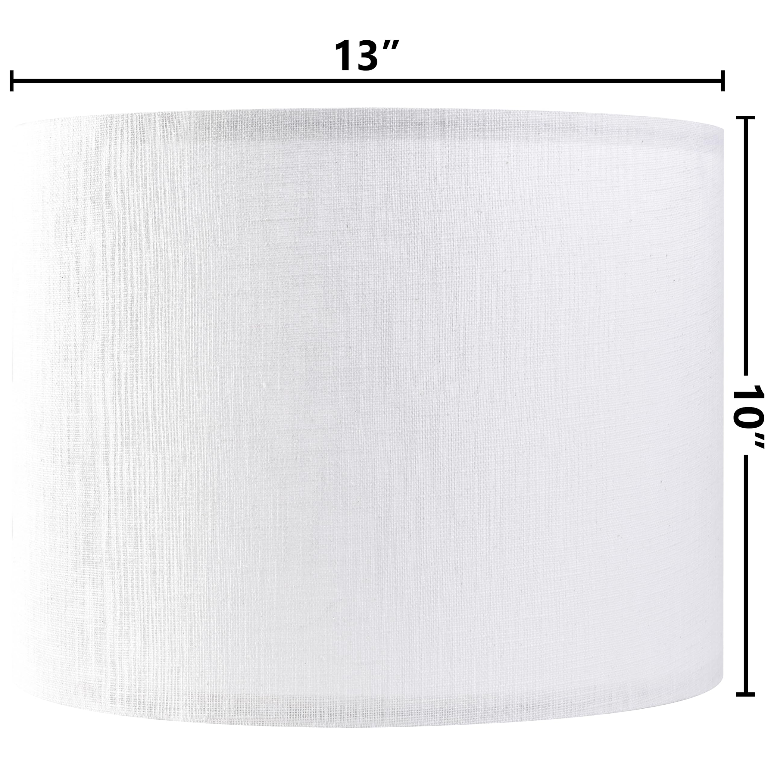 Go&So White Textured Drum Lampshade Medium Lamp Shade 13'' Top X 13'' Bottom X 10'' High (Spider) Modern Linen Lamp Shades For T