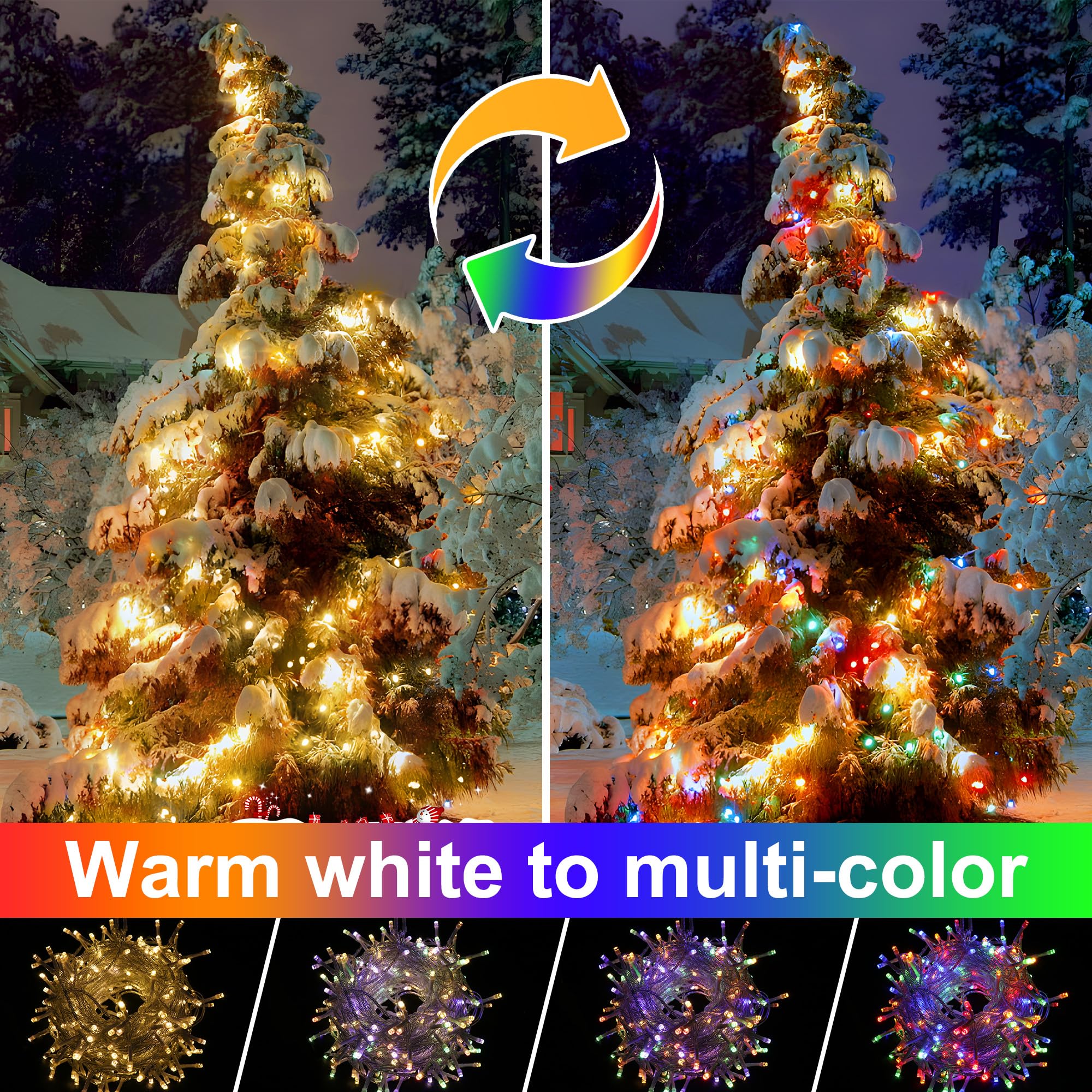 338Ft Led String Lights 720 Led Super Bright Christmas Lights 11 Modes Waterproof Plug In Fairy Lights For Christmas Tree Home R