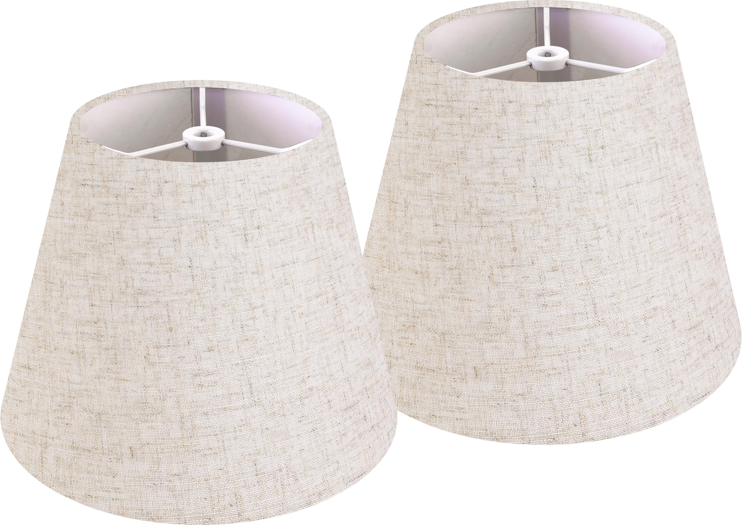 GOSO 5 * 9 * 6.4inch(Spider) Beige Bell Lamp Shades Set of 2 Small,Rustic Lampshades for Table Lamps,Wall Mount- Natural Fabric 