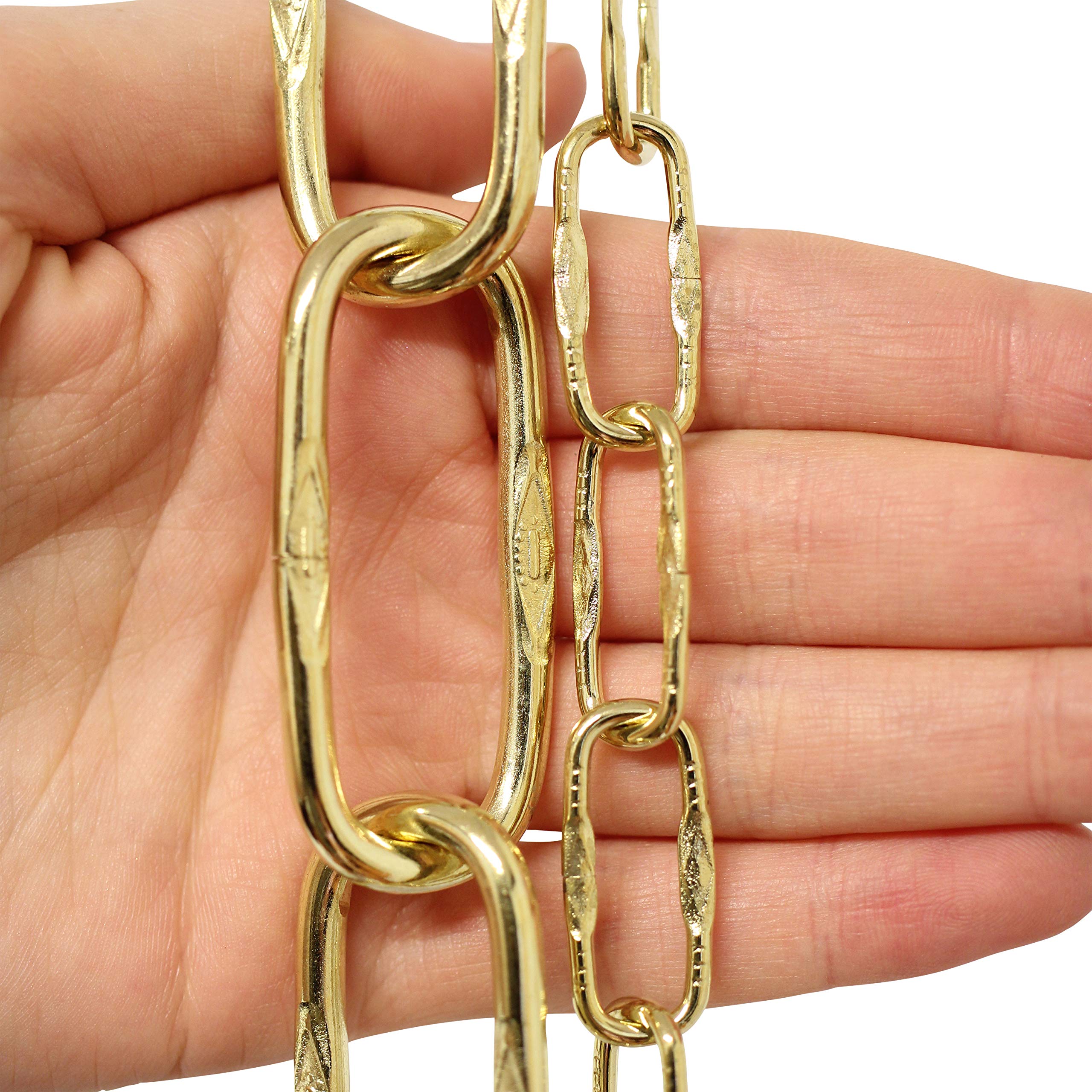 RCH Hardware Steel Chandelier Chain, 3 Feet, Antique Brass, Model CH-S58-40-AB-3, Alloy Steel