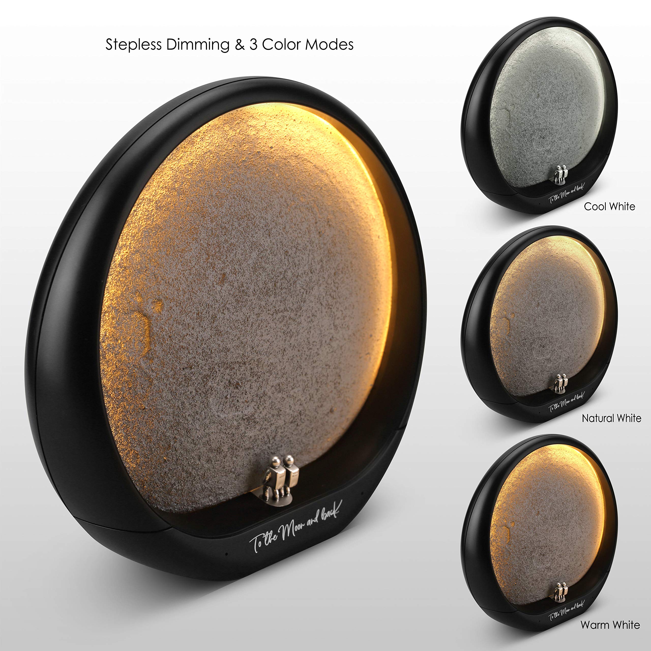 Mamre Moon Décor Lamp - Black Lunar Landing Gift For Anniversary, Valentine'S Day & Astronomy Lovers