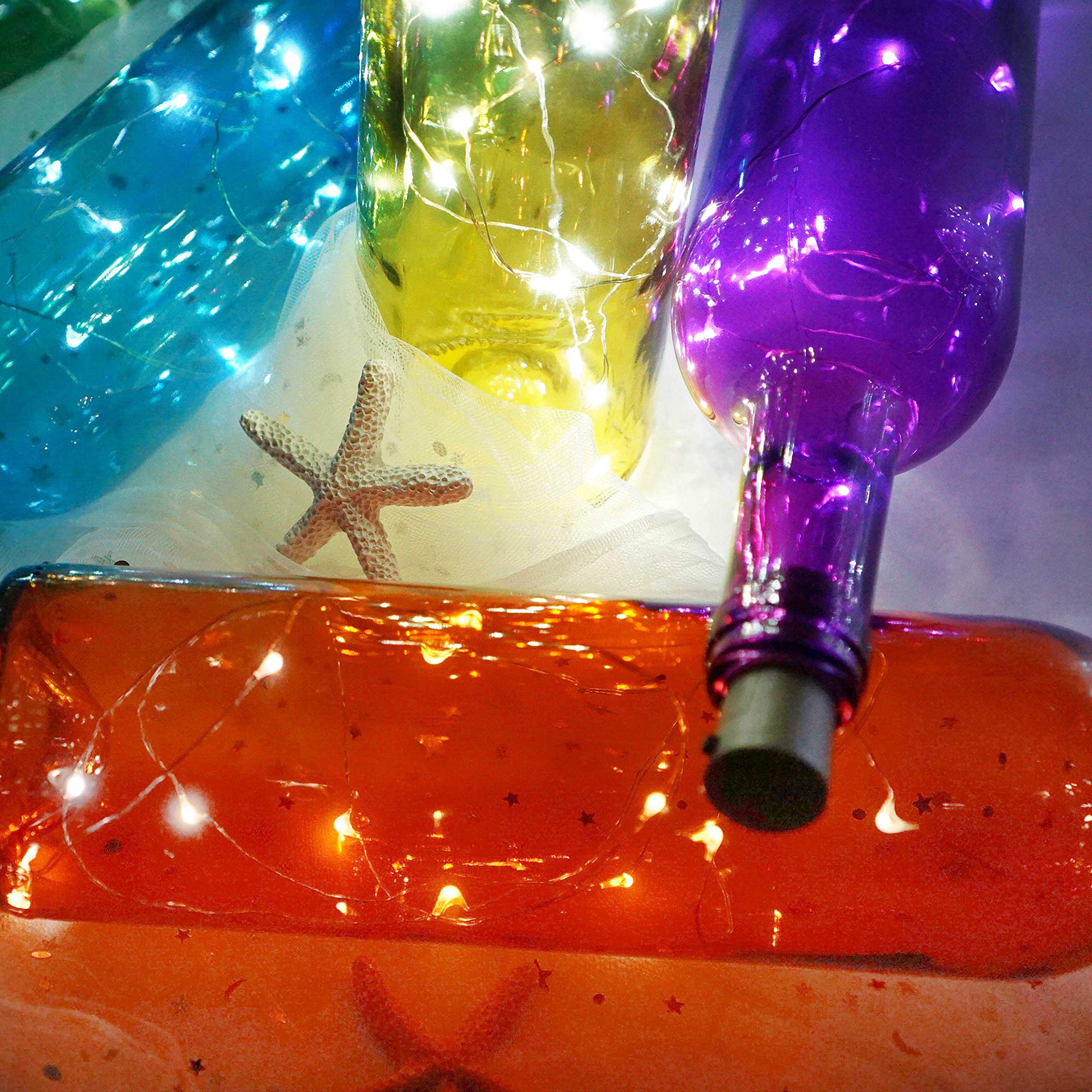 Lovenite Wine Bottle Lights With Cork  Battery Operated 30 Pack 20 Led Cork Shape Silver Wire Fairy Mini String Lights(No Bottles) For Diy  Party  Decor  Christmas  Halloween Wedding (30  Cool White)