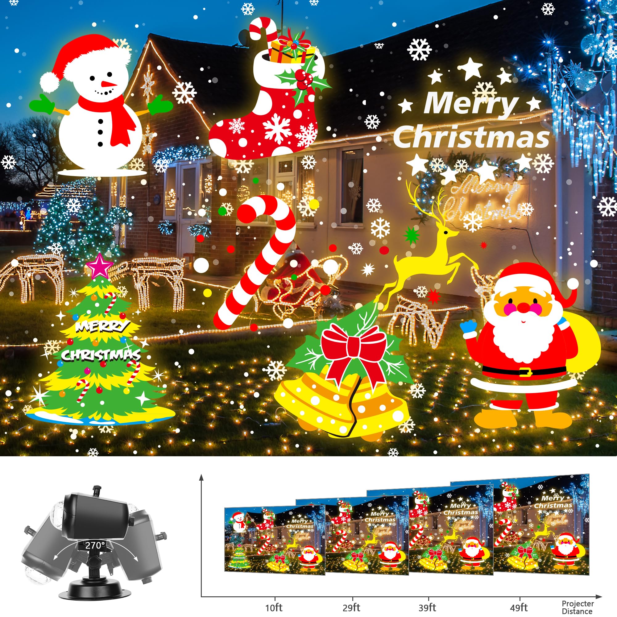 Nazuwke Projector Lights for Halloween & Christmas, 3D Ocean Wave & 72 HD Patterns, Remote Control, Multicolor, Model SE508