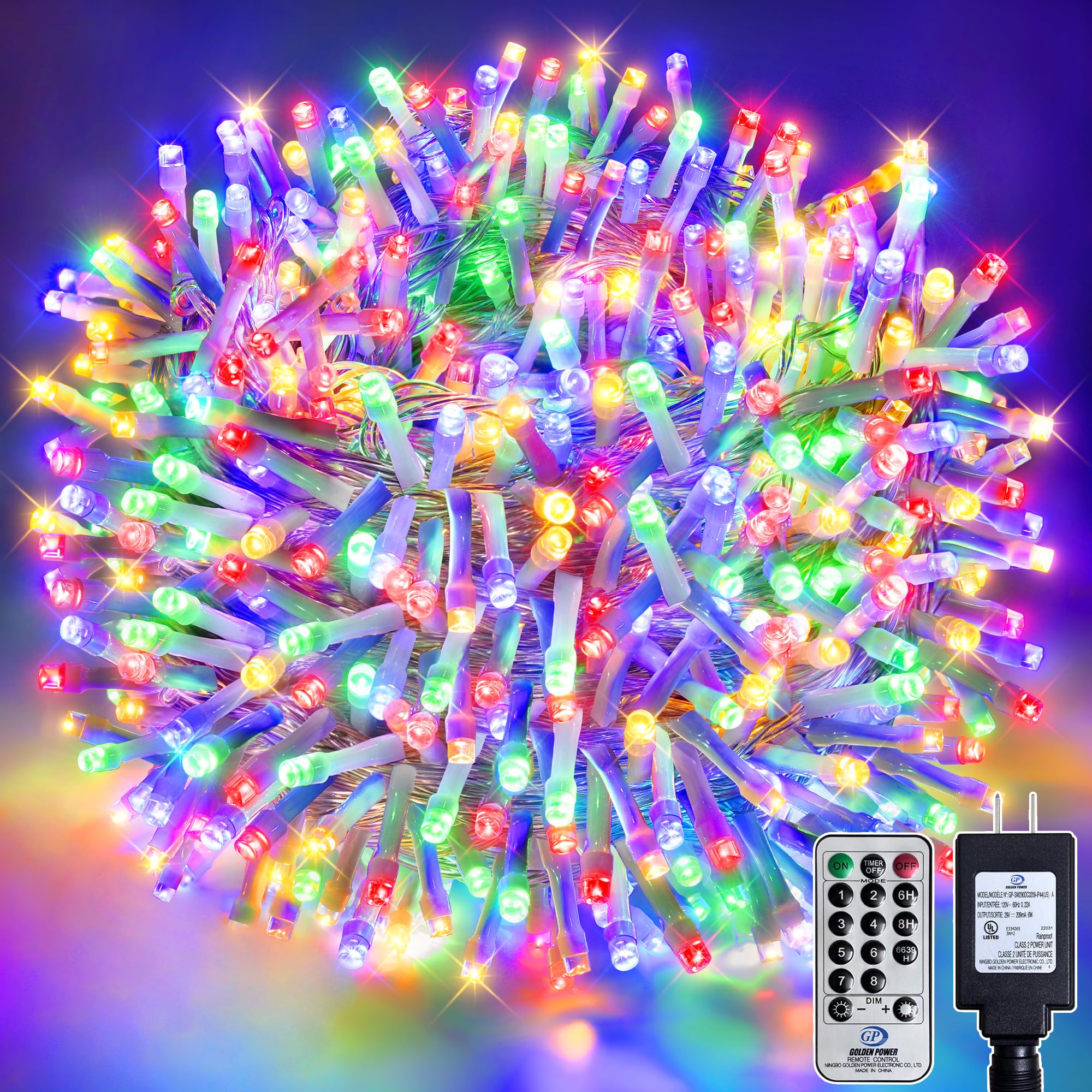 Soagrc 328FT 1000 LED Christmas Tree Lights, Bright Multicolor Outdoor Christmas String Lights for House, Fairy Lights with 8 Mo