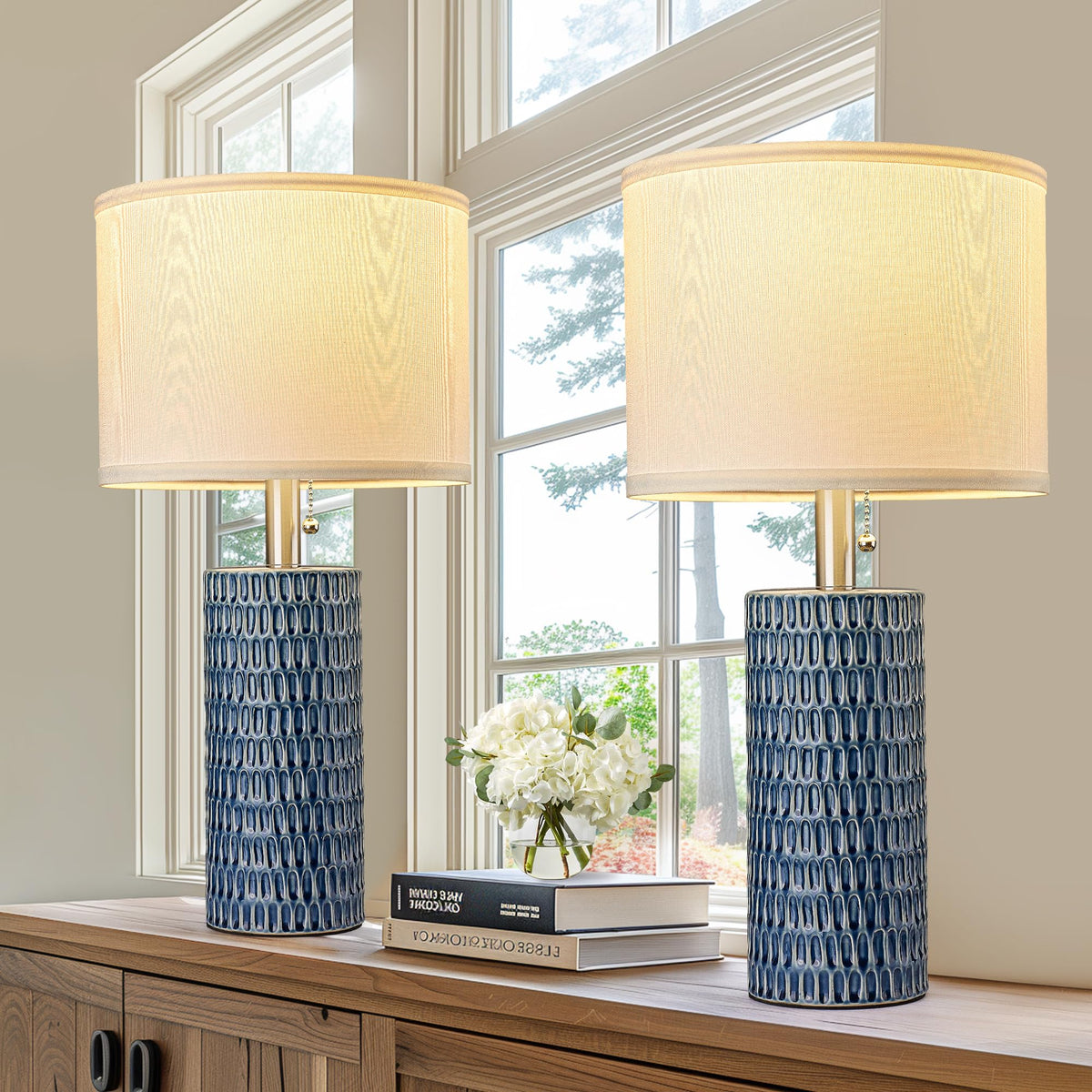 Customer Lamp Reaketon Table Lamp Set of 2,20'' Ceramic Table Lamp Bedside Lamps ...