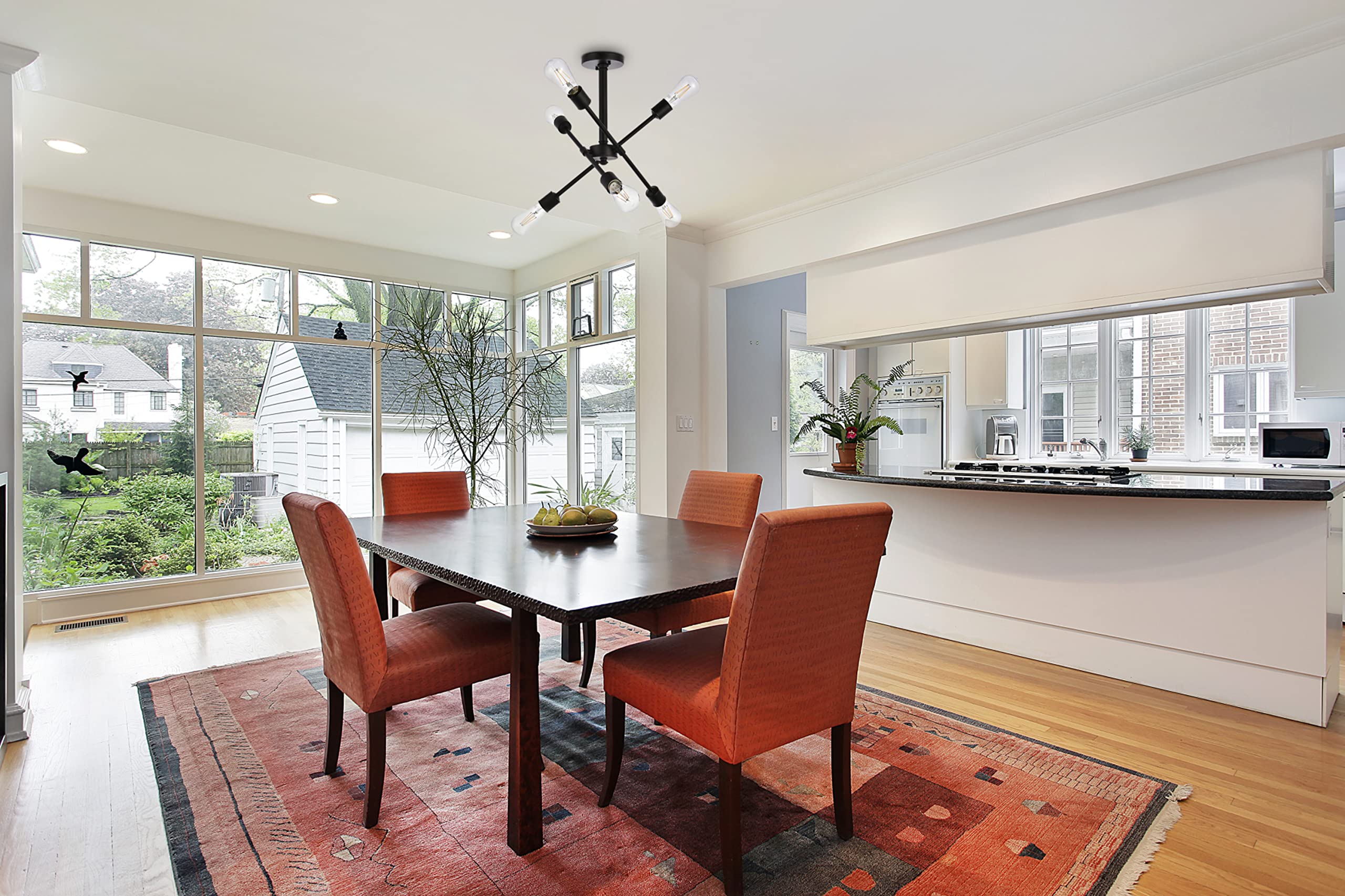 Living District Axel 6-Light Metal Flush Mount in Polished Nickel