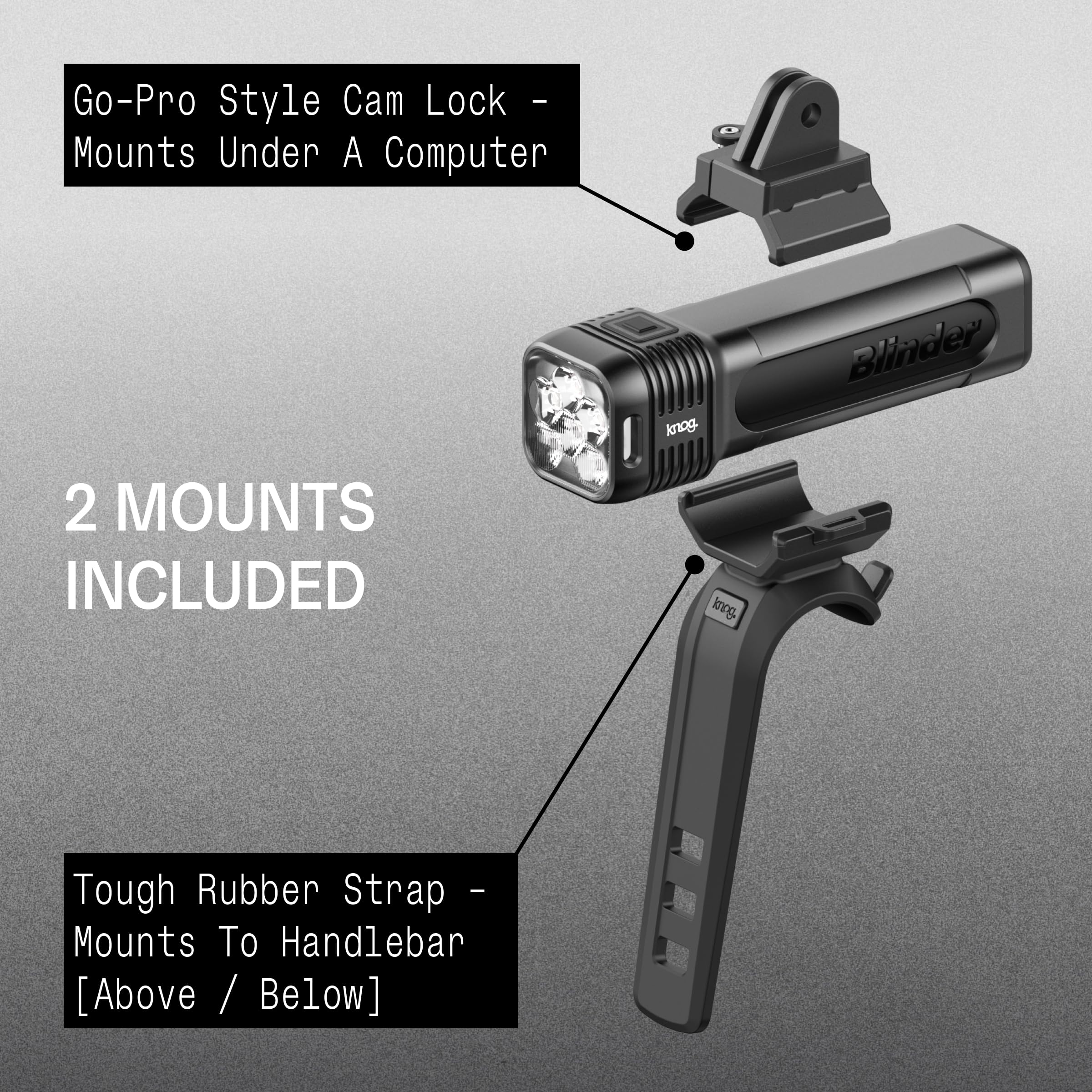 Knog Blinder 1300 Bike Light - 1300 Lumen Bicycle Light with Compact CNC Design, 6 Modes, USB-C Rechargeable, IP67 Waterproof, L