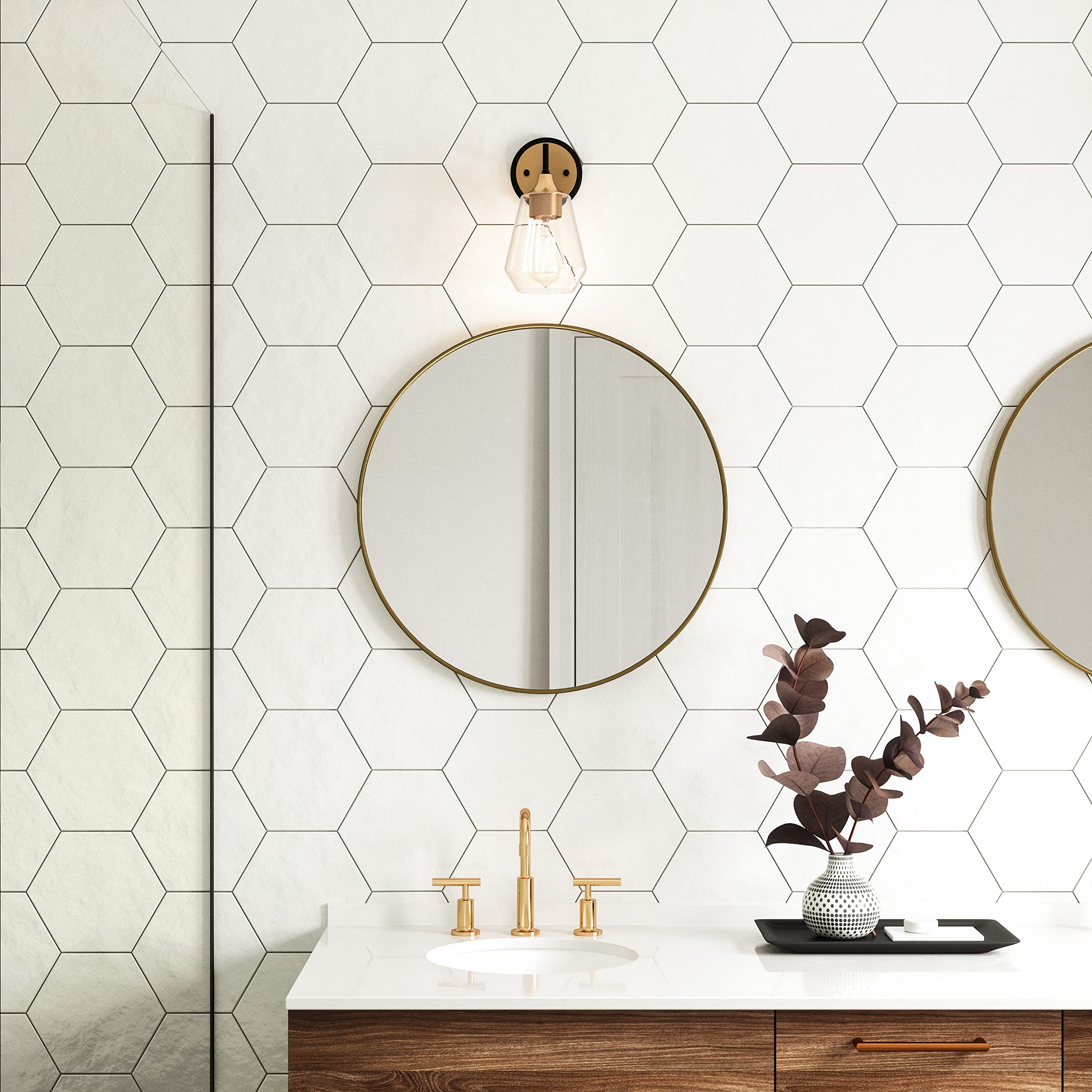 Elk Home Villette 1-Light Vanity Light In Satin Brass With Clear Glass - Transitional Style