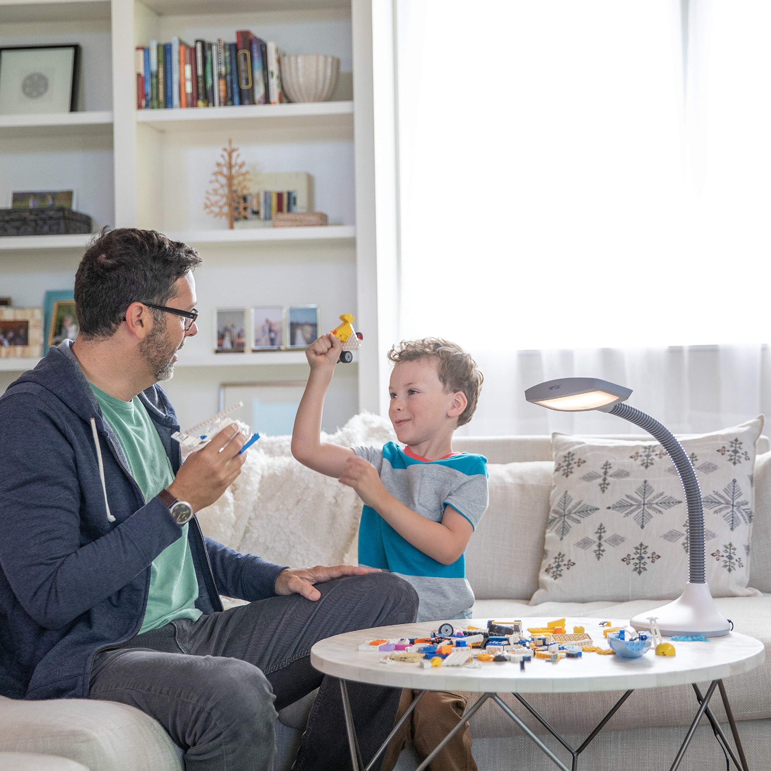 Verilux Smartlight Led Desk Lamp - Adjustable Brightness, Usb Port, Reduces Eye Strain - White