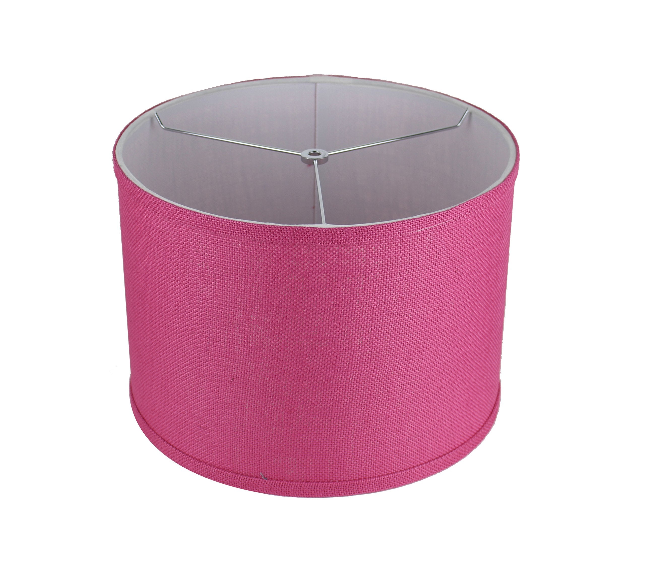 Urbanest Classic Drum Lampshade, 14inx14inx10in, Burlap, Fuchsia