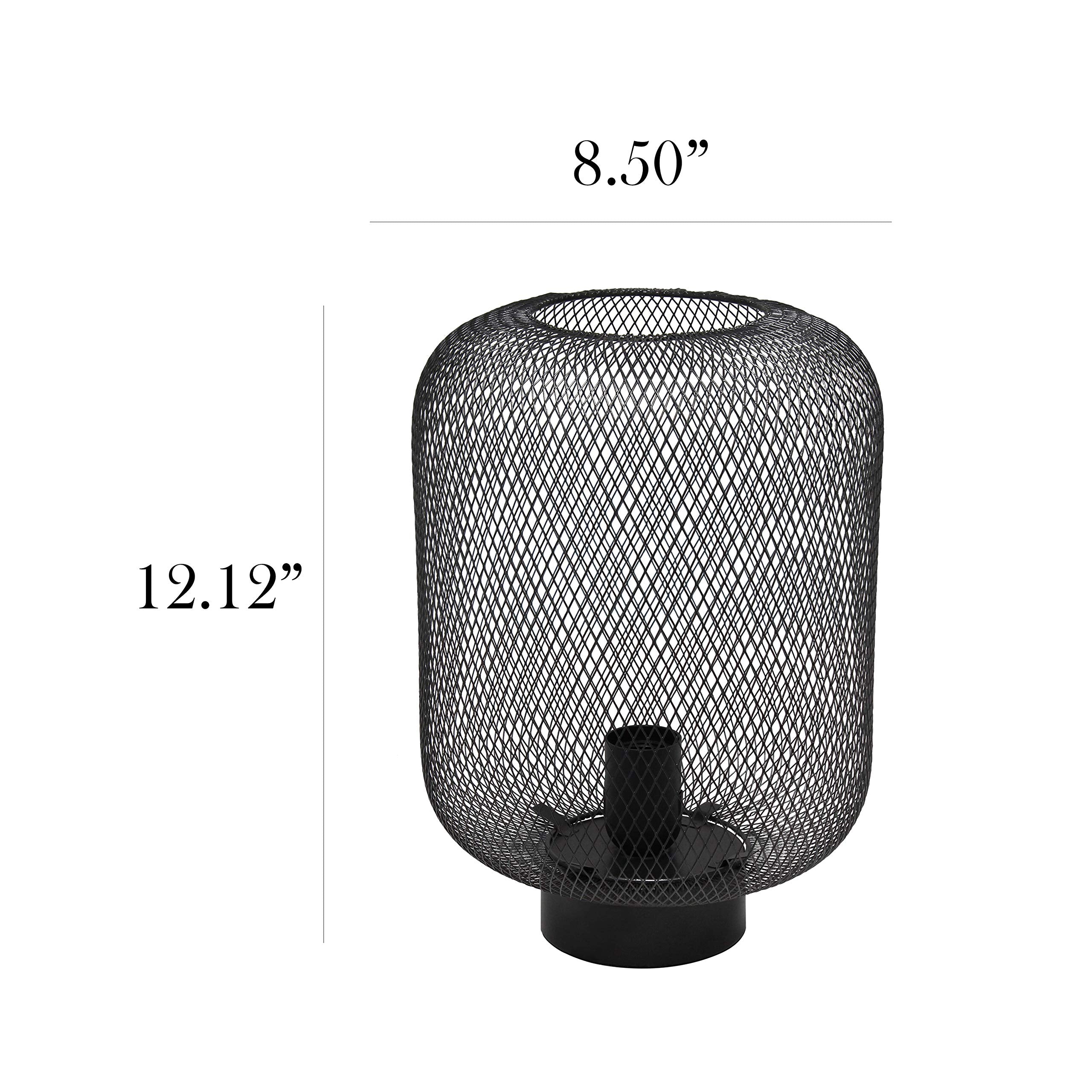 Simple Designs Lt1072-Blk Metal Mesh Industrial Table Lamp, Black