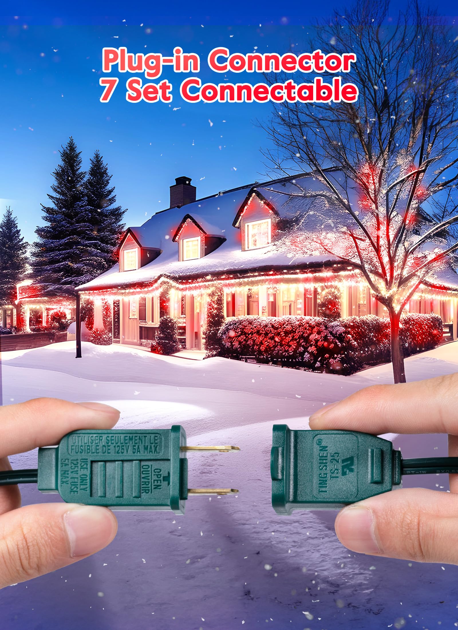 100 Feet Commercia Led Outdoor Christmas Lights, Waterproof C9 Christmas String Lights With 100 C9 Strawberry Bulbs Connectable